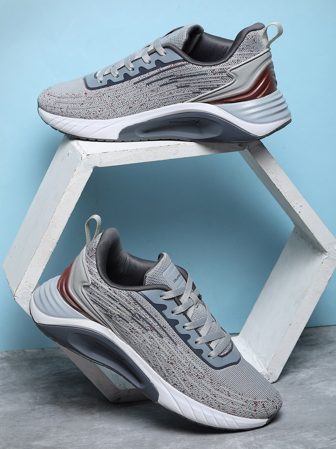 

Columbus Men Harley Memory Foam Technology Running Sports Shoes, Grey