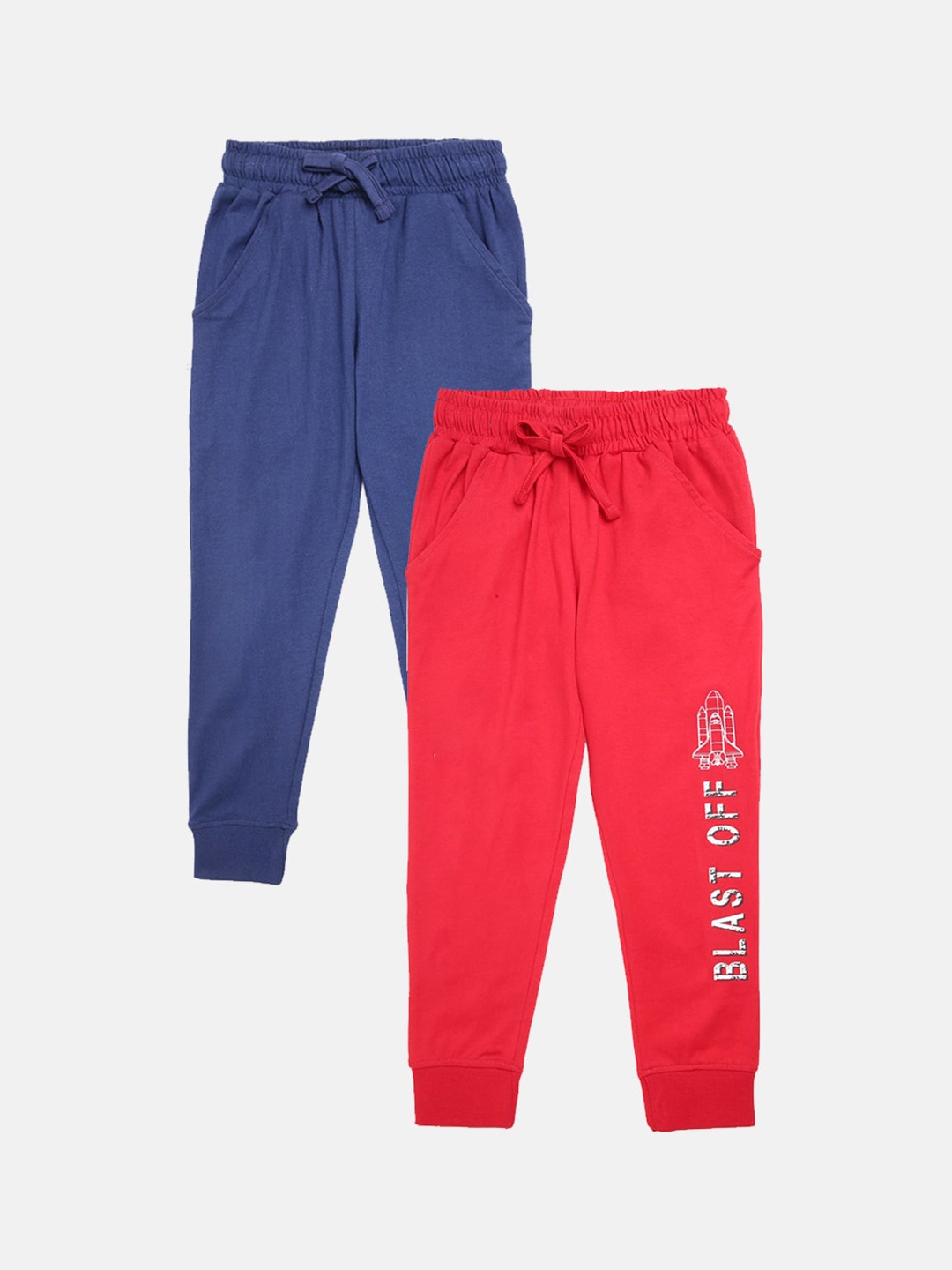 

mackly Boys Pack Of 2 Printed Pure Cotton Jogger, Red