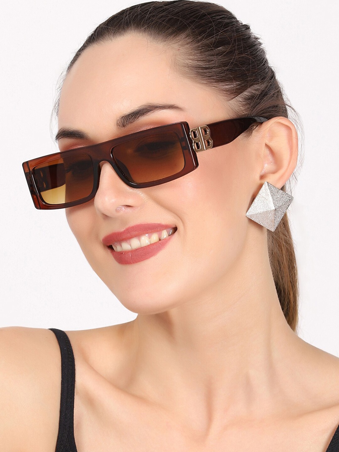 

Swiss Design Lens & Wayfarer Sunglasses with UV Protected Lens SDGSW-10884-03, Brown