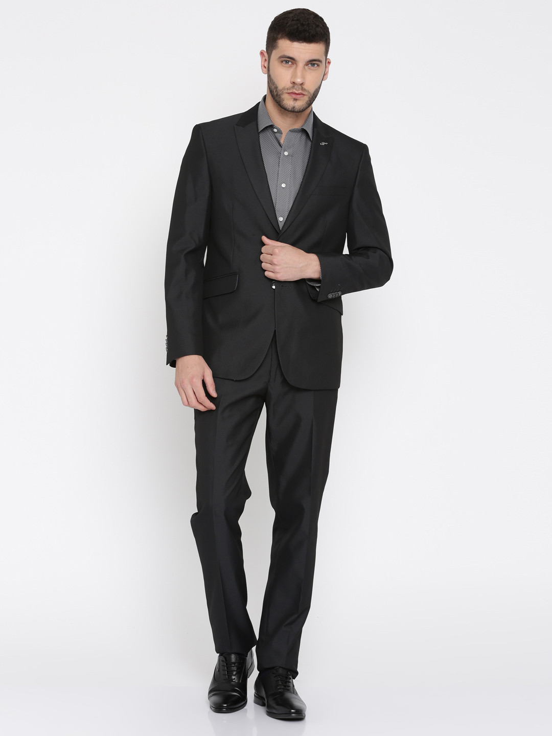 

Van Heusen Men Black Single-Breasted Slim Fit Formal Suit