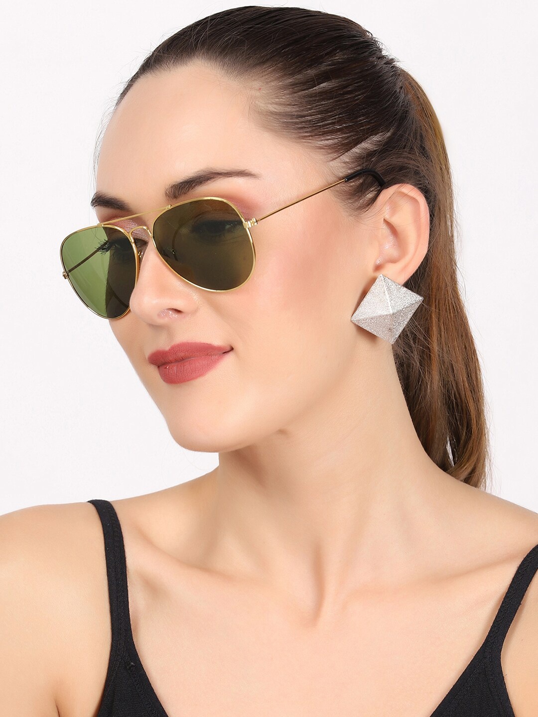 

Swiss Design Women Aviator Sunglasses with UV Protected Lens SDGSW-AVI_8, Green