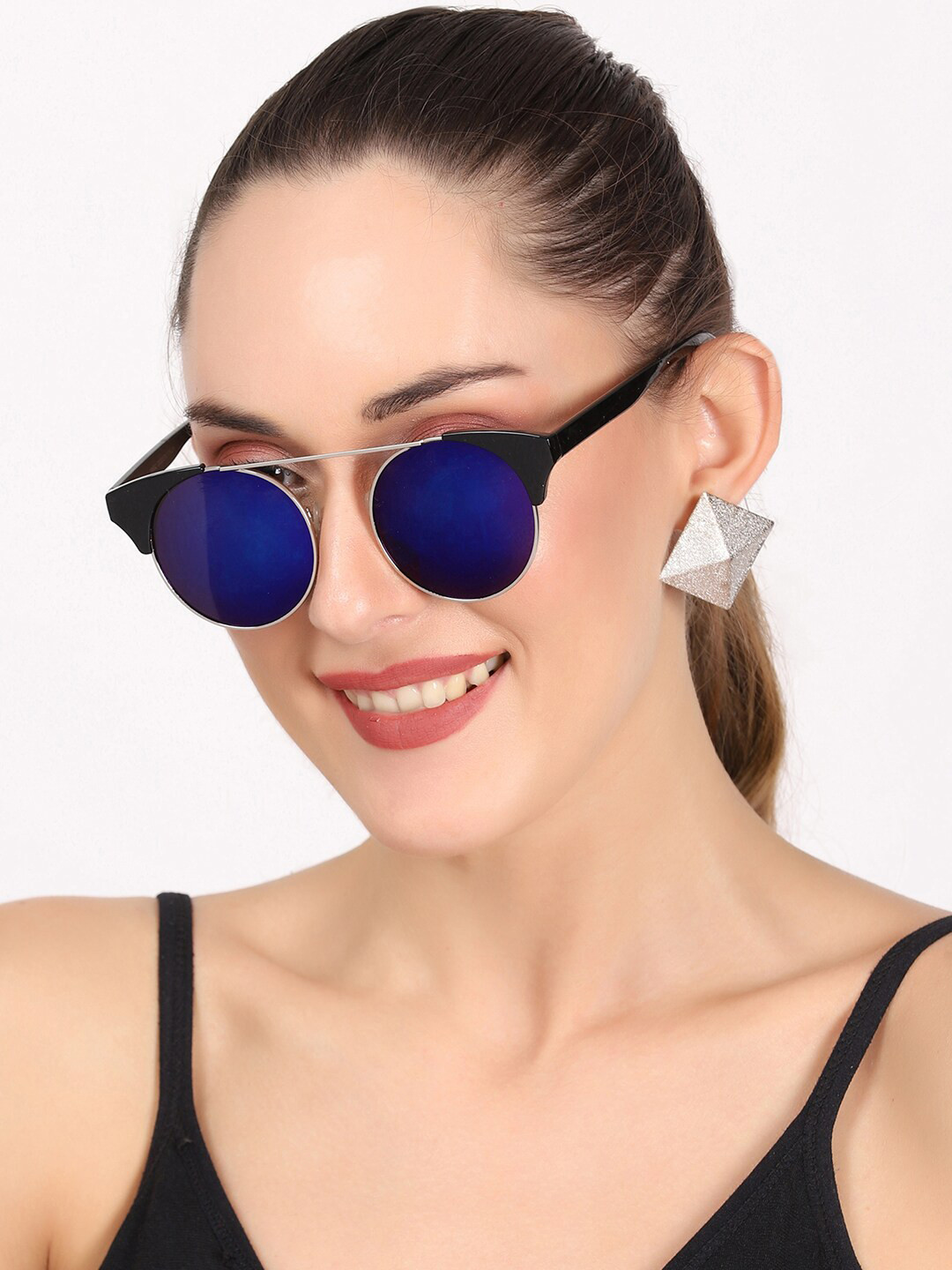 

Swiss Design Lens & Round Sunglasses with UV Protected Lens SDGSW-1955205, Blue