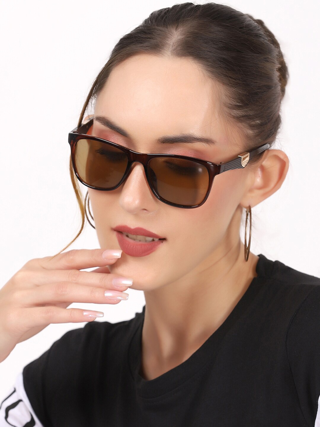 

Swiss Design Lens & Wayfarer Sunglasses with UV Protected Lens SDGSW-0240702, Brown