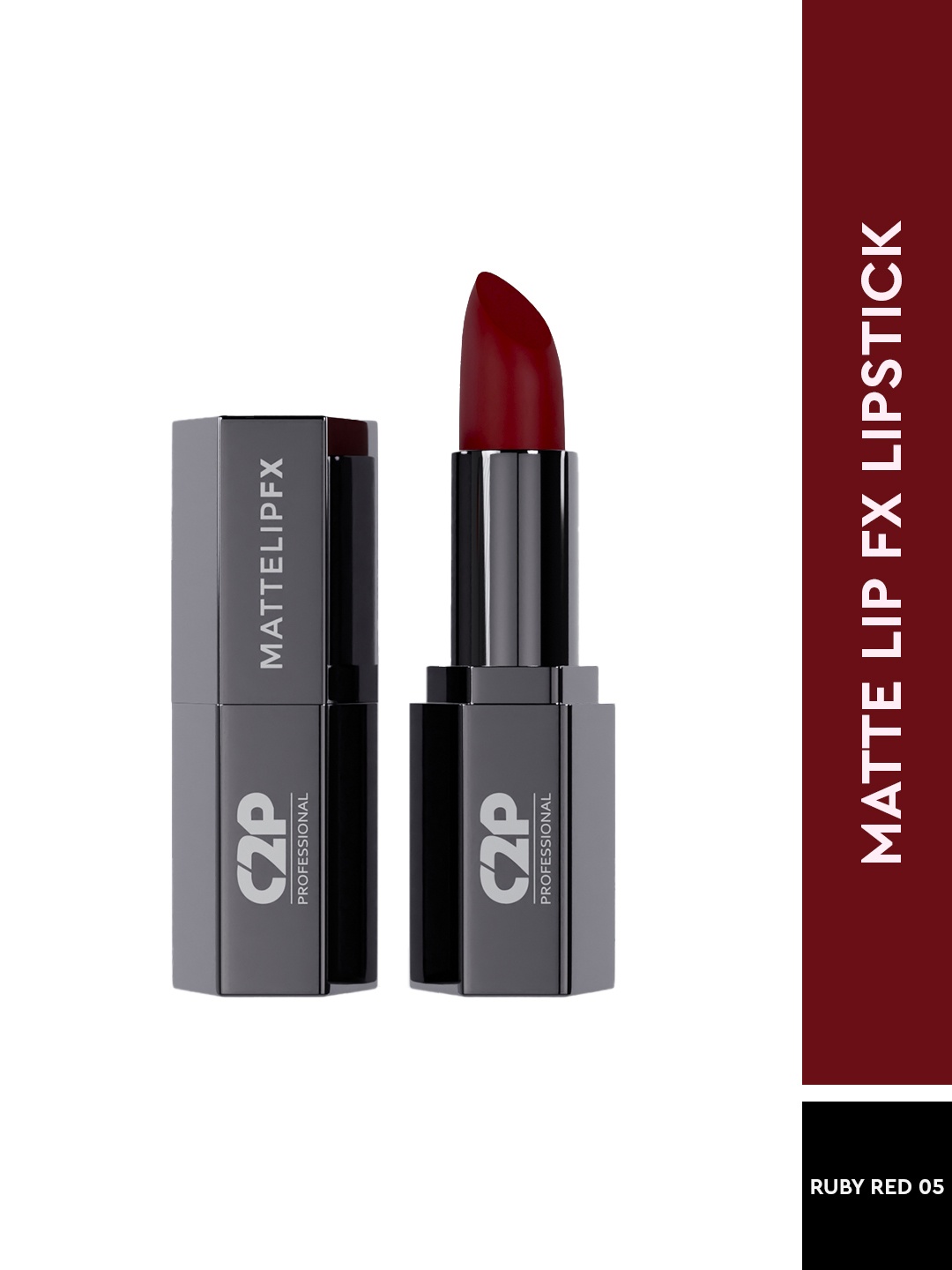

C2P PROFESSIONAL MAKEUP MatteLipFX Long-Lasting Lipstick - Ruby Red 05, Maroon