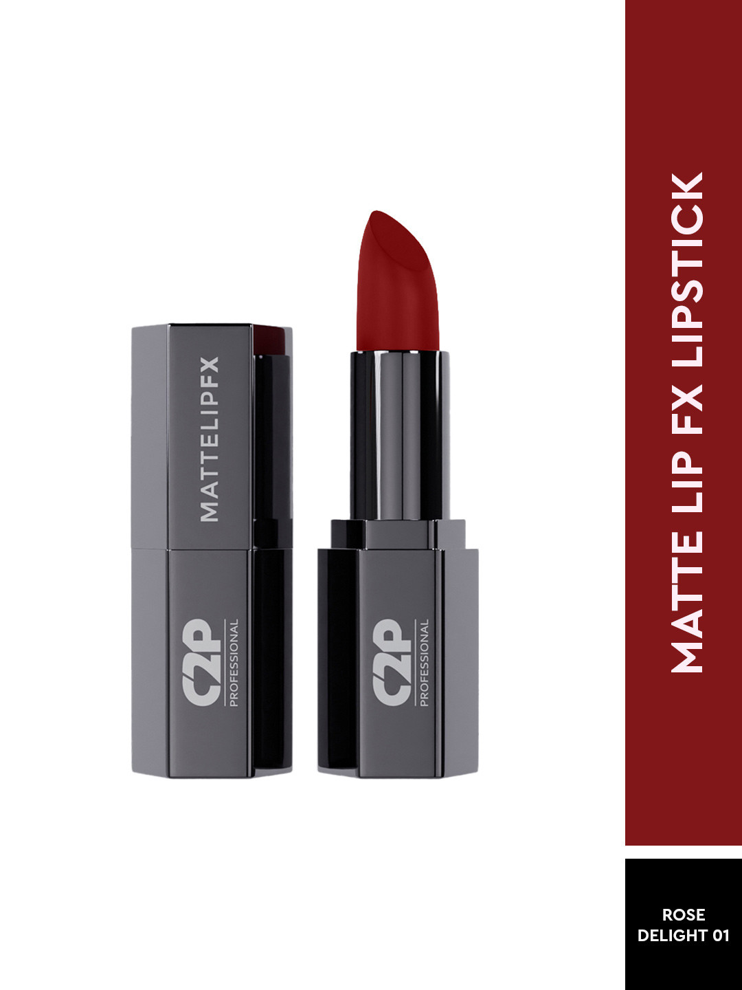 

C2P PROFESSIONAL MAKEUP MatteLipFX Long-Lasting Lipstick - Rose Delight 01, Red