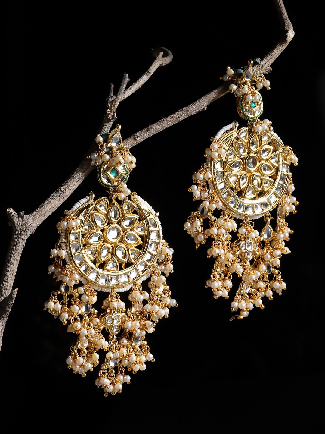 

DUGRISTYLE Gold-Plated Classic Chandbalis Earrings