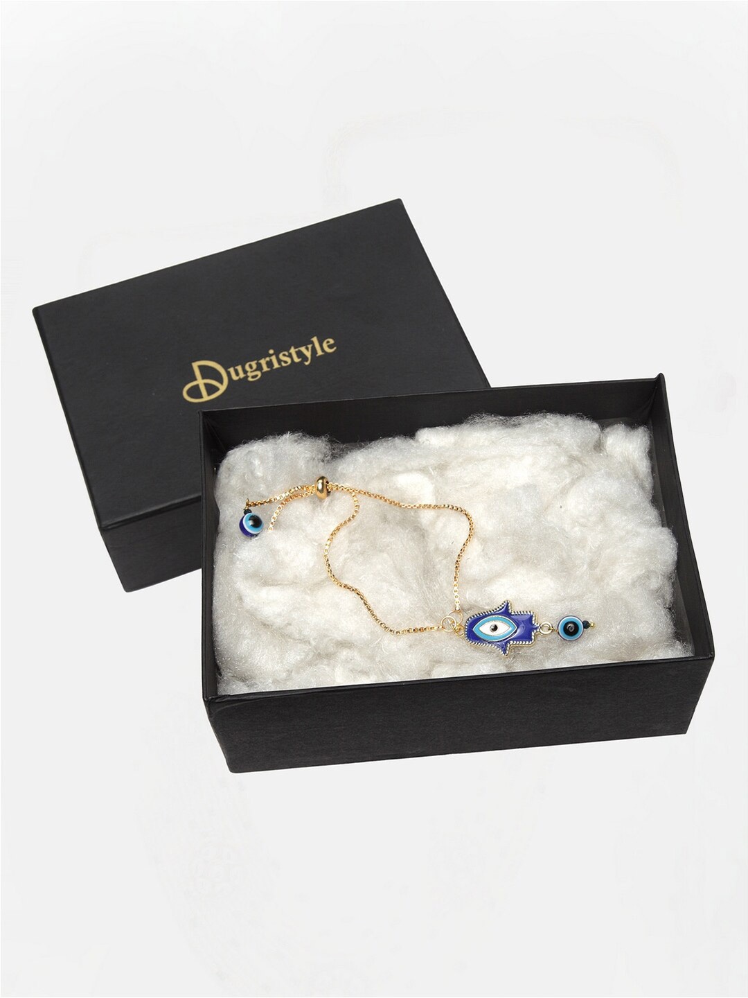 

DUGRISTYLE Women Gold-Plated Evil Eye Charm Bracelet