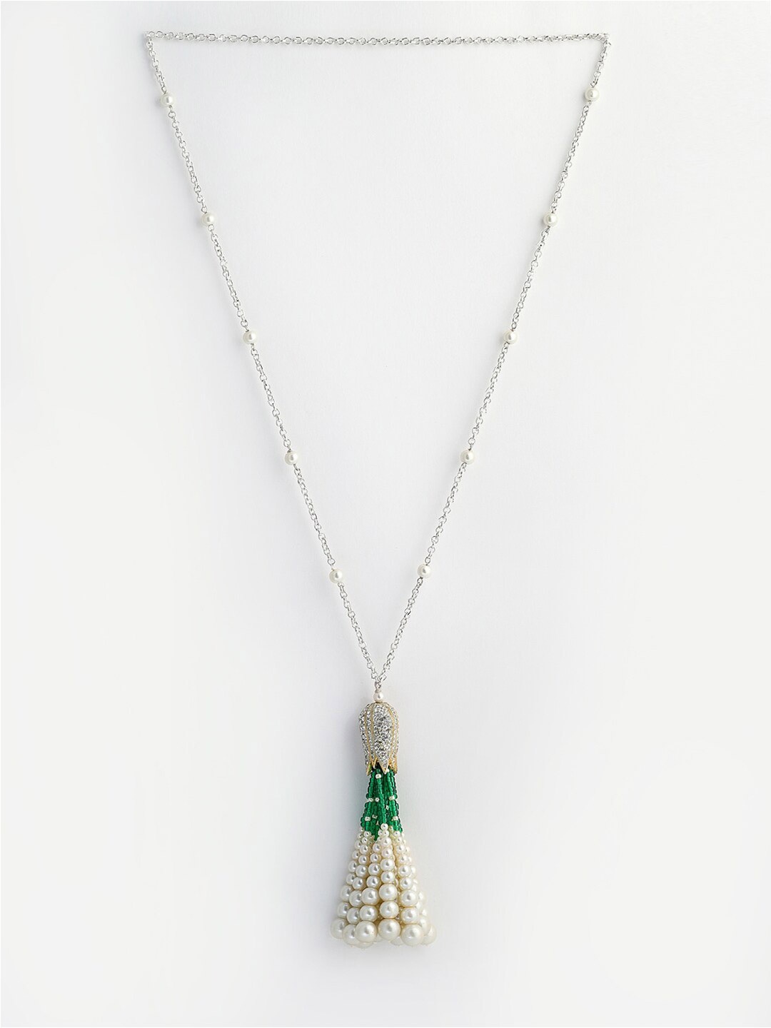 

DUGRISTYLE Silver-Plated Beaded Necklace