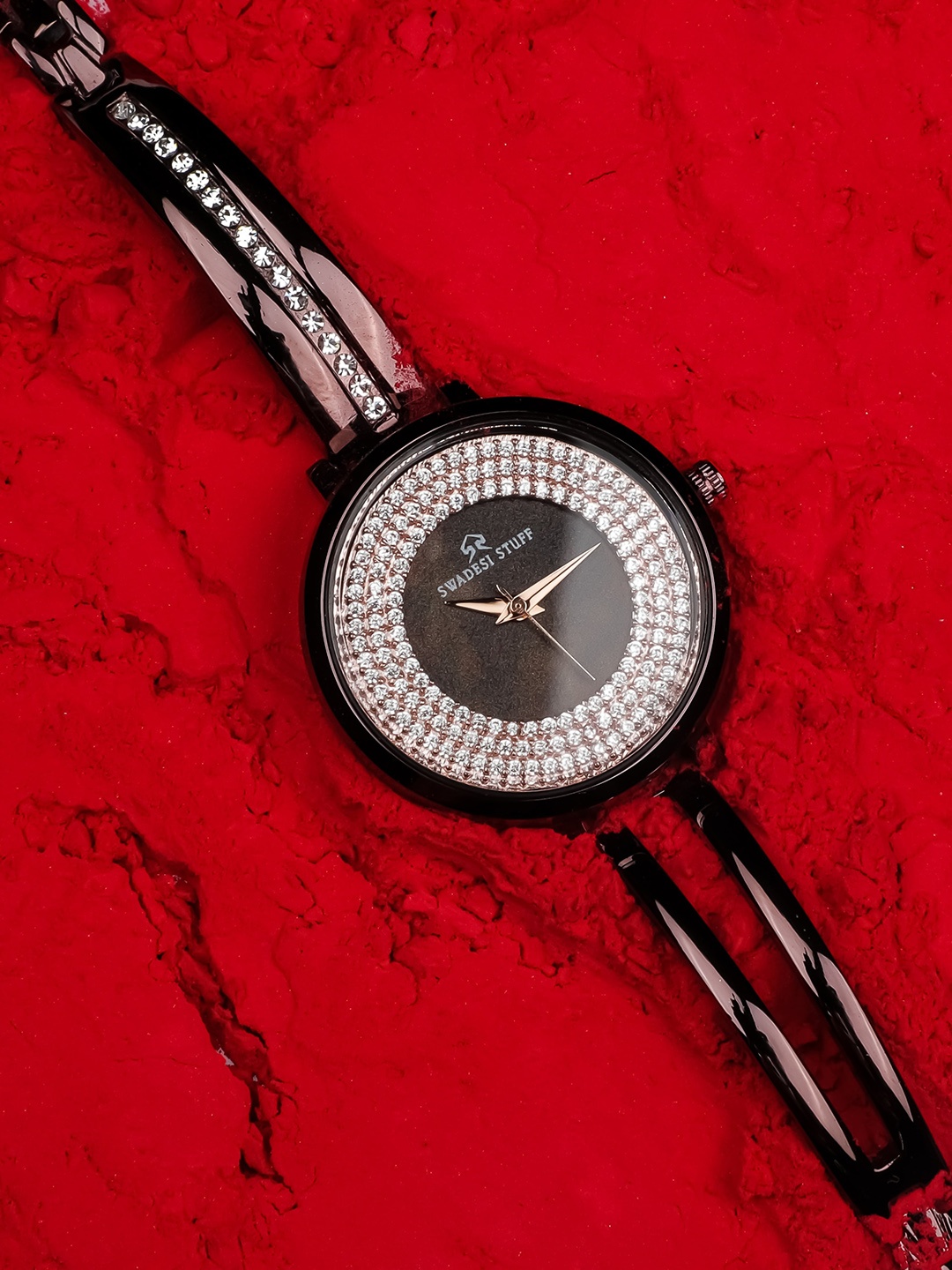 

SWADESI STUFF Women Embellished Stainless Steel Straps Analogue Watch SF0538 BROWN