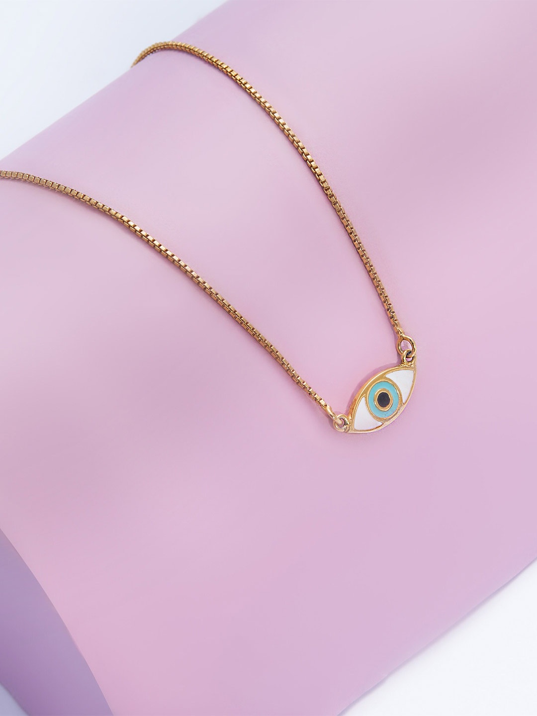 

AKSA 925 Sterling Silver Gold-Plated Evil Eye Necklace