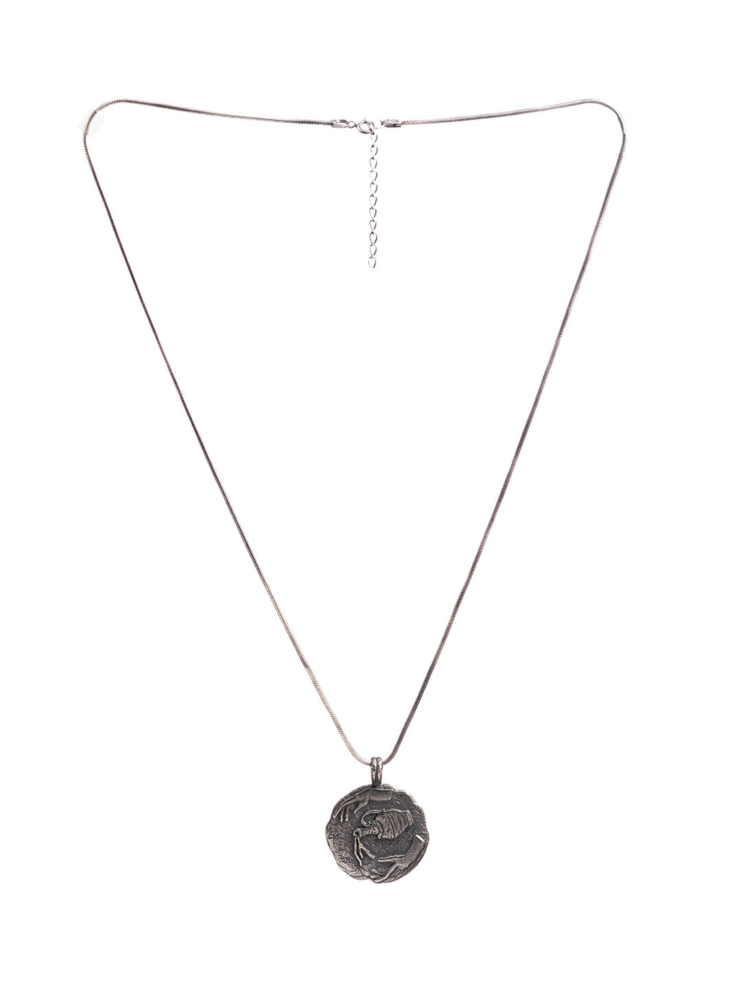 

AKSA Men Aquarius Pendant Silver Necklace
