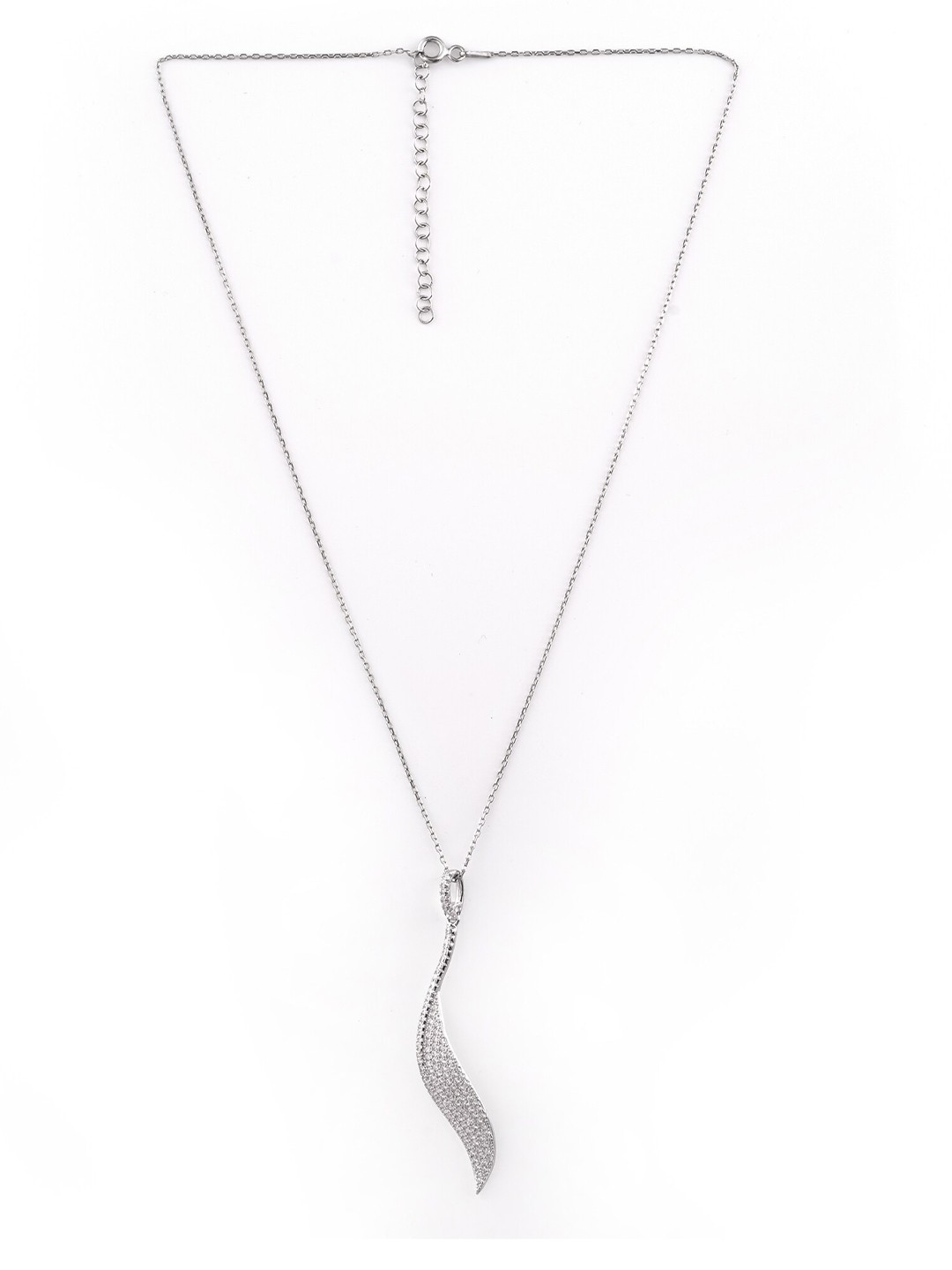 

AKSA Rhodium-Plated Silver Pendant With Chain