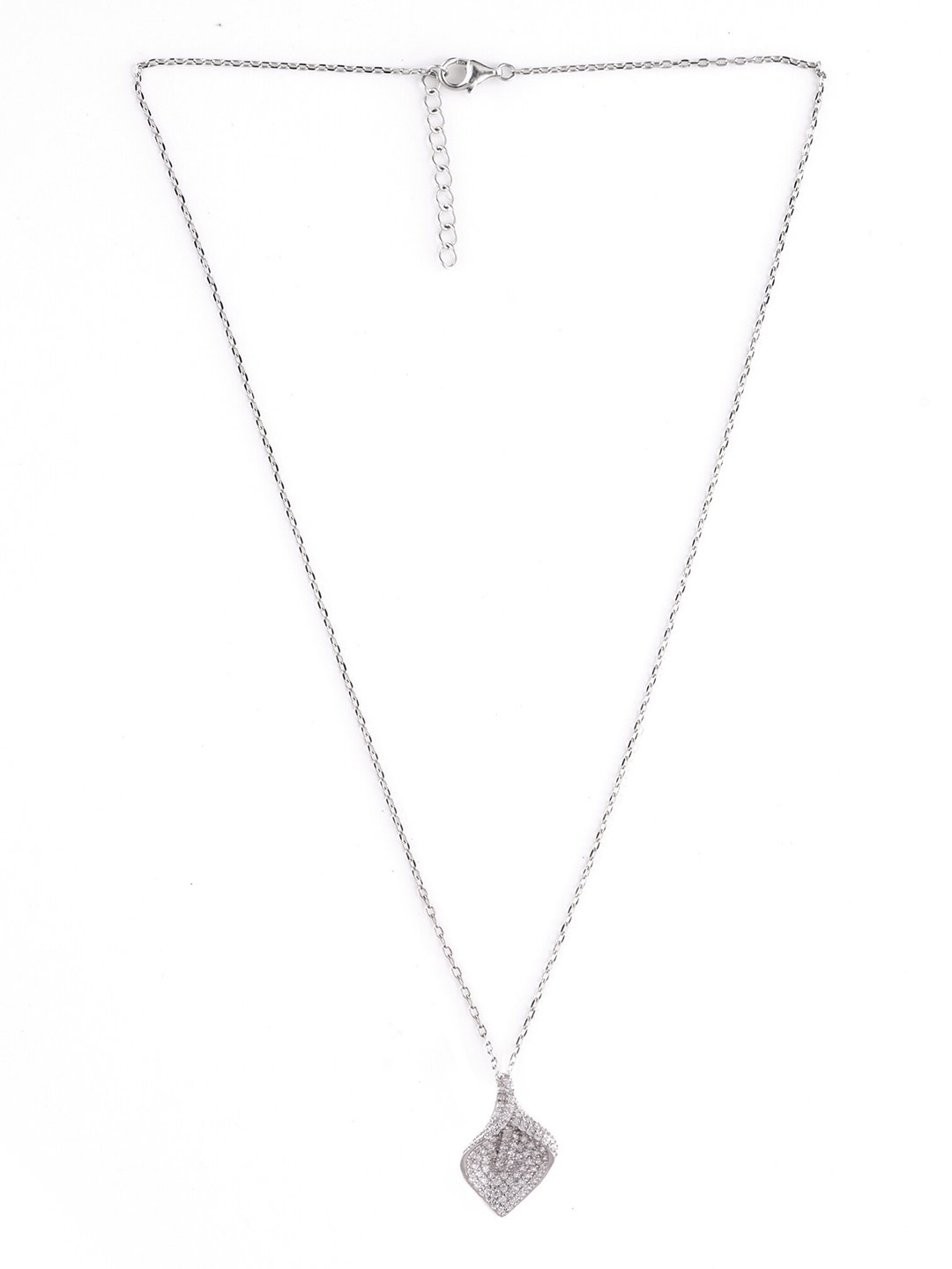 

AKSA Rhodium-Plated Cubic Zirconia Necklace, Silver