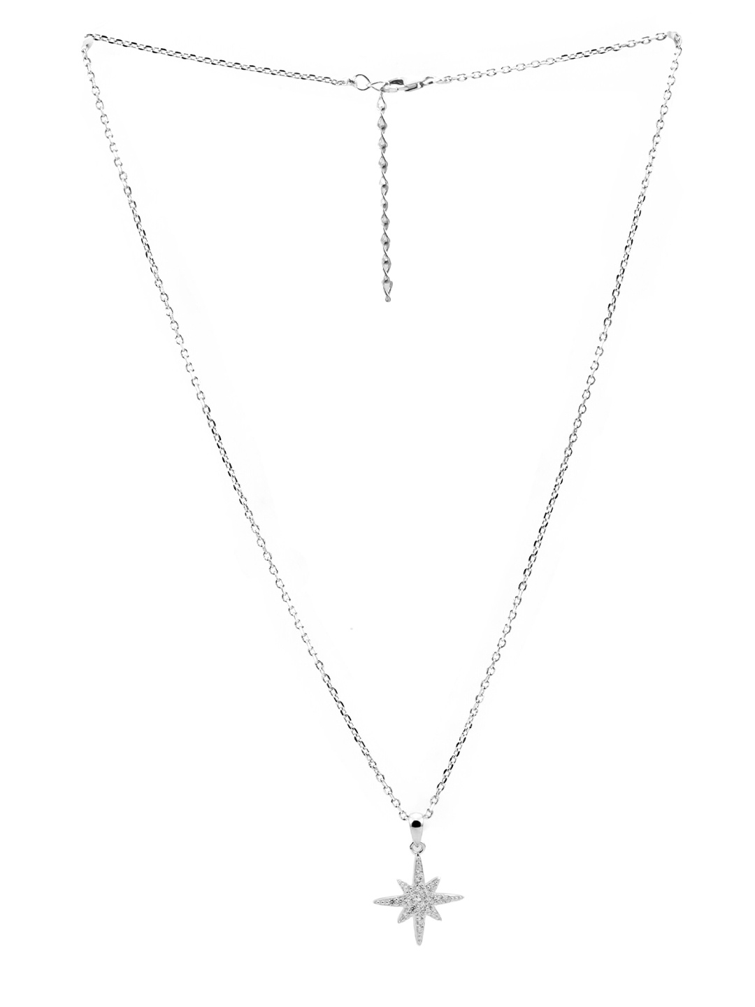 

AKSA Rhodium-Plated Silver Pendant With Chain