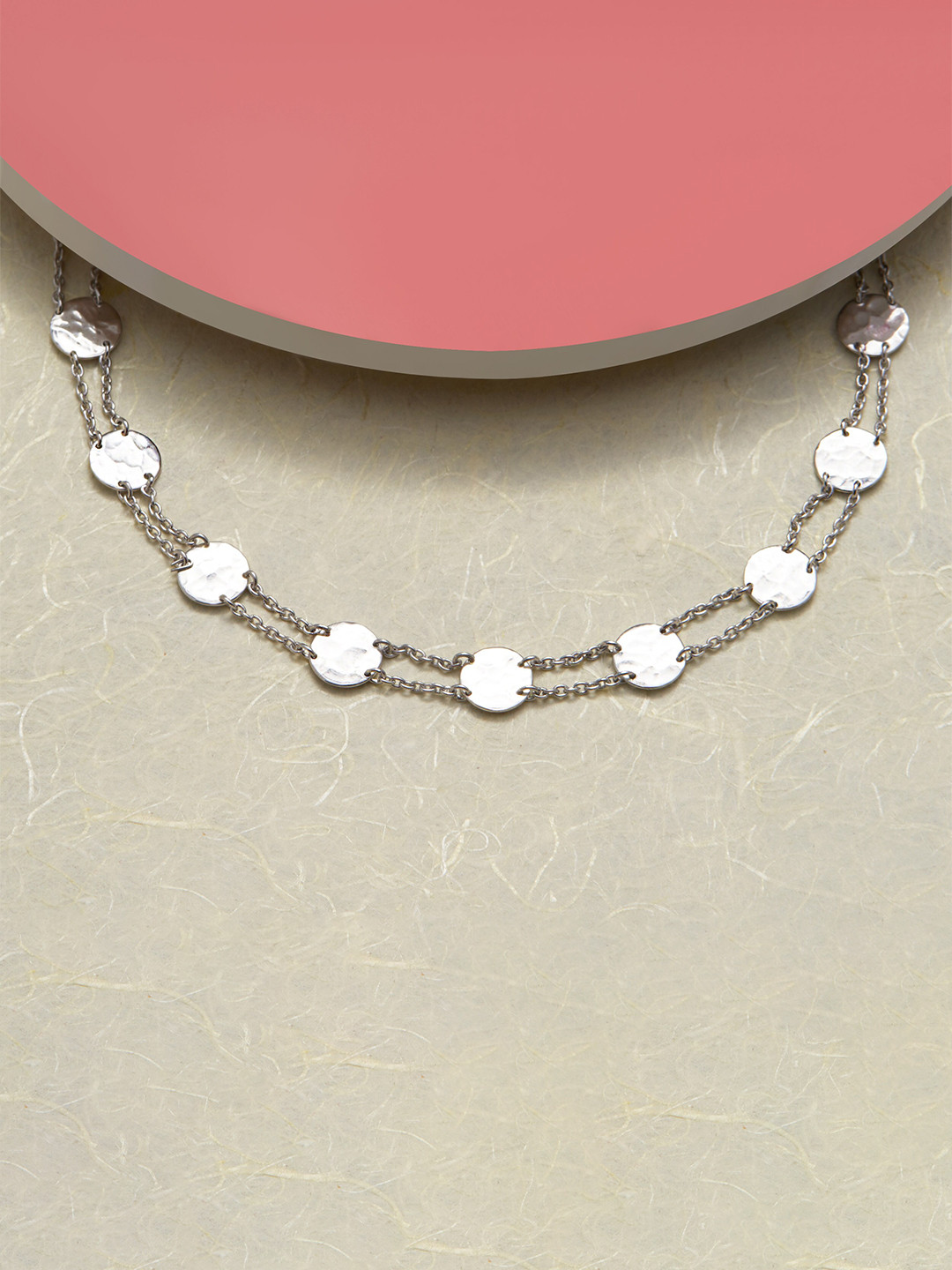 

AKSA Rhodium-Plated Choker Necklace, Silver