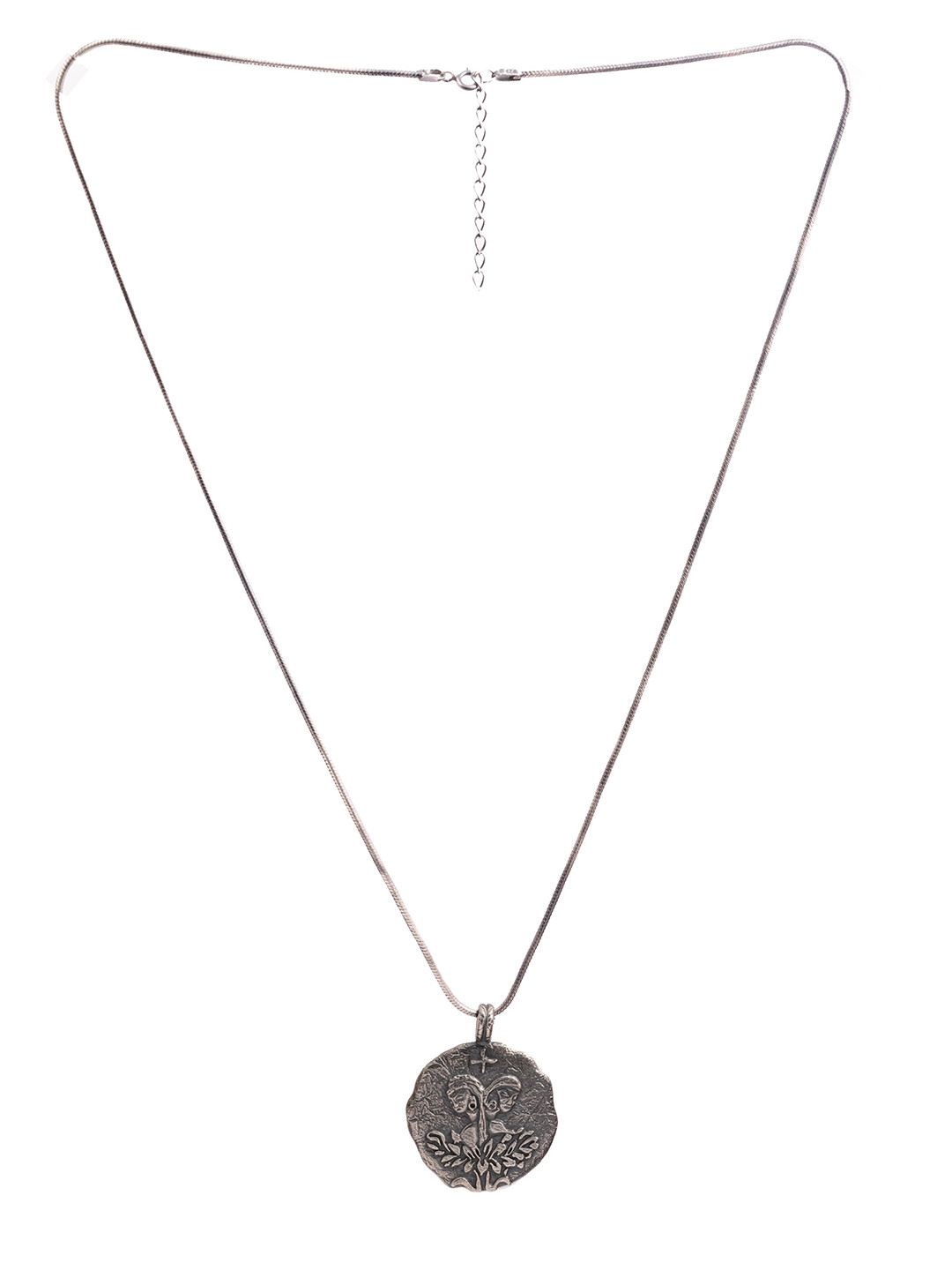 

AKSA Men 925 Sterling-Plated Necklace, Silver