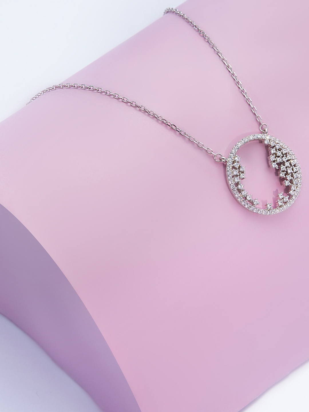 

AKSA Silver Rhodium-Plated Necklace