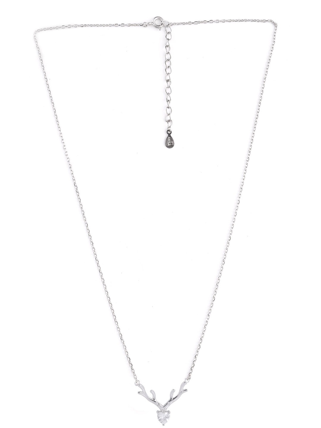 

AKSA 925 Sterling Silver Rhodium-Plated Necklace