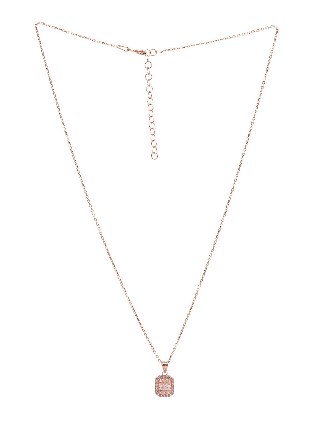 

AKSA Rose Gold & White Silver Rose Gold-Plated Necklace