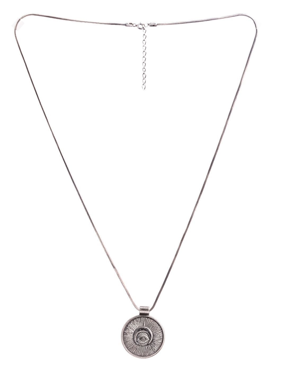 

AKSA Men Silver-Plated Moon Eye Pendant