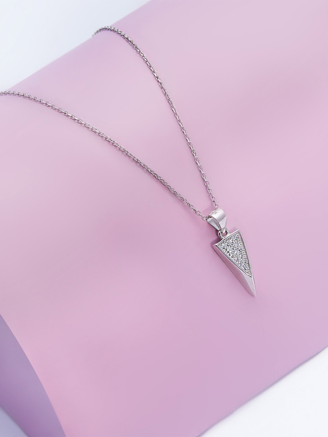 

AKSA Sharp Silver Rhodium-Plated Necklace