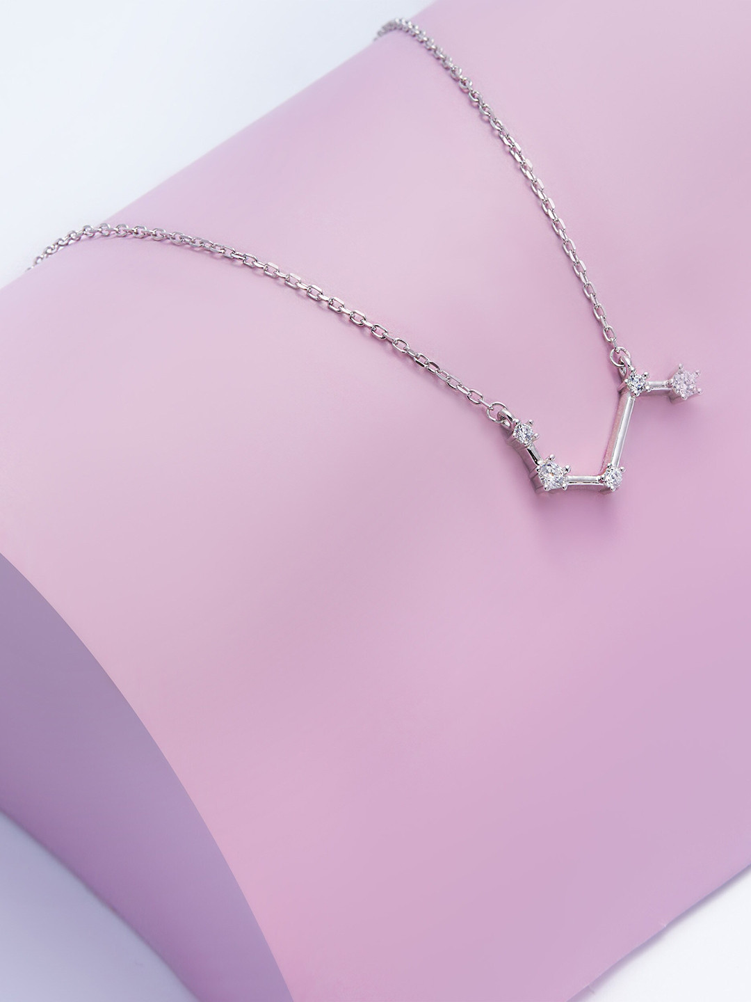 

AKSA Rhodium-Plated Cancer Constellation Silver Necklace
