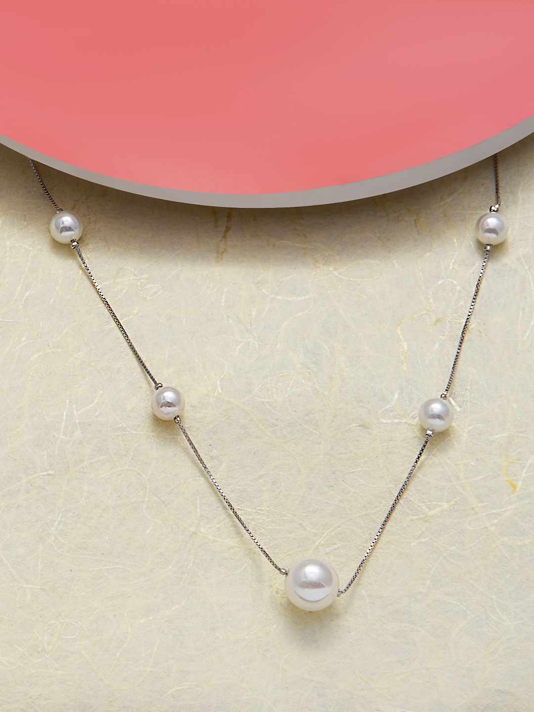 

AKSA Rhodium-Plated Necklace, Silver