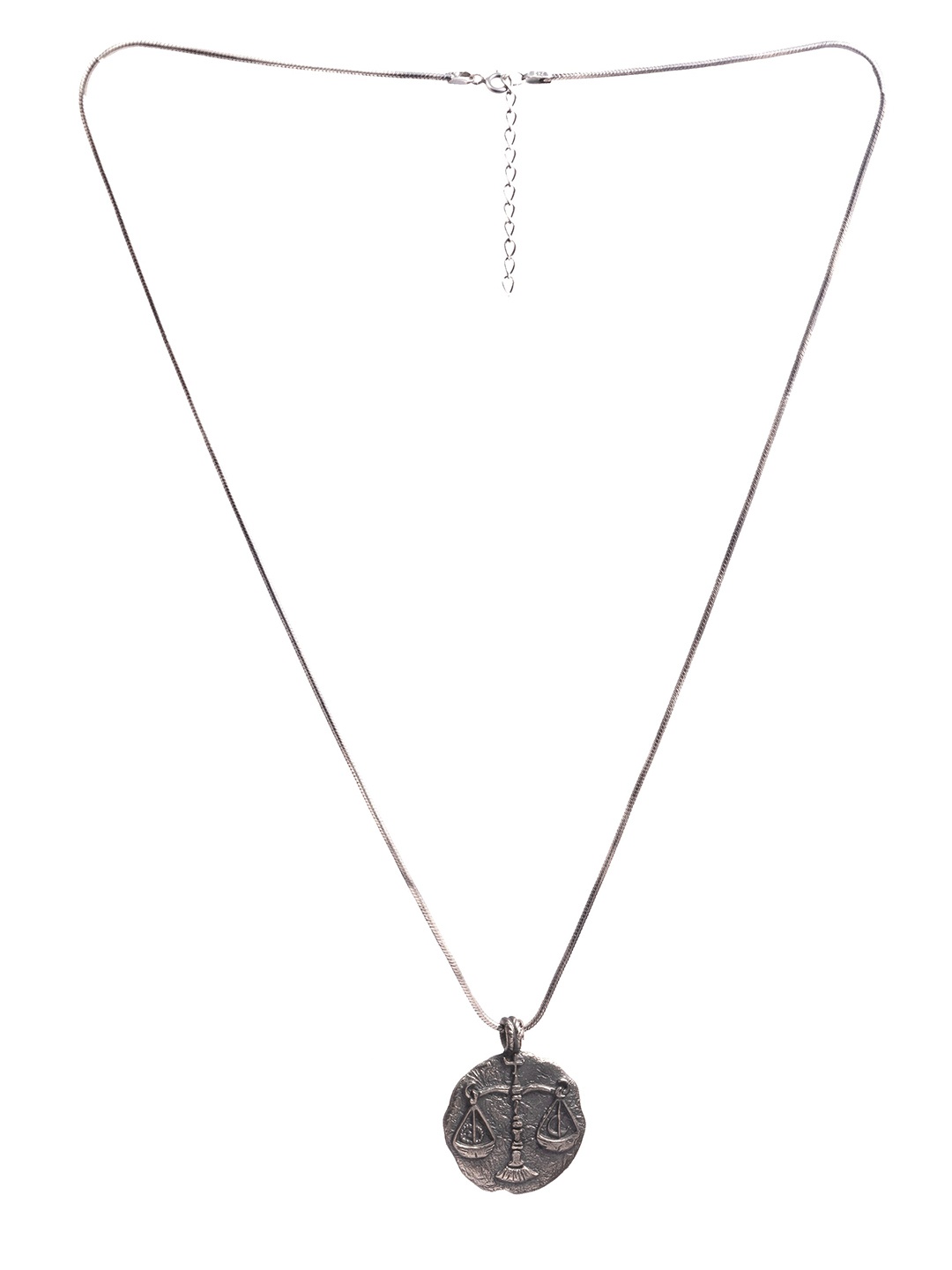 

AKSA Men Mystic Silver-Plated Libra Pendant