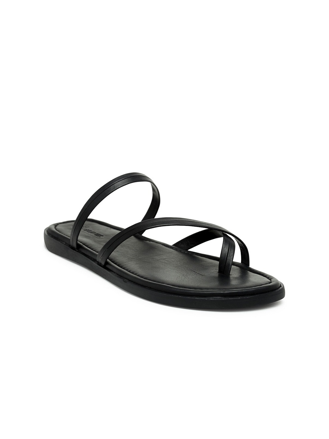 

BEAVER Men Open Toe Leather Comfort Sandals, Black