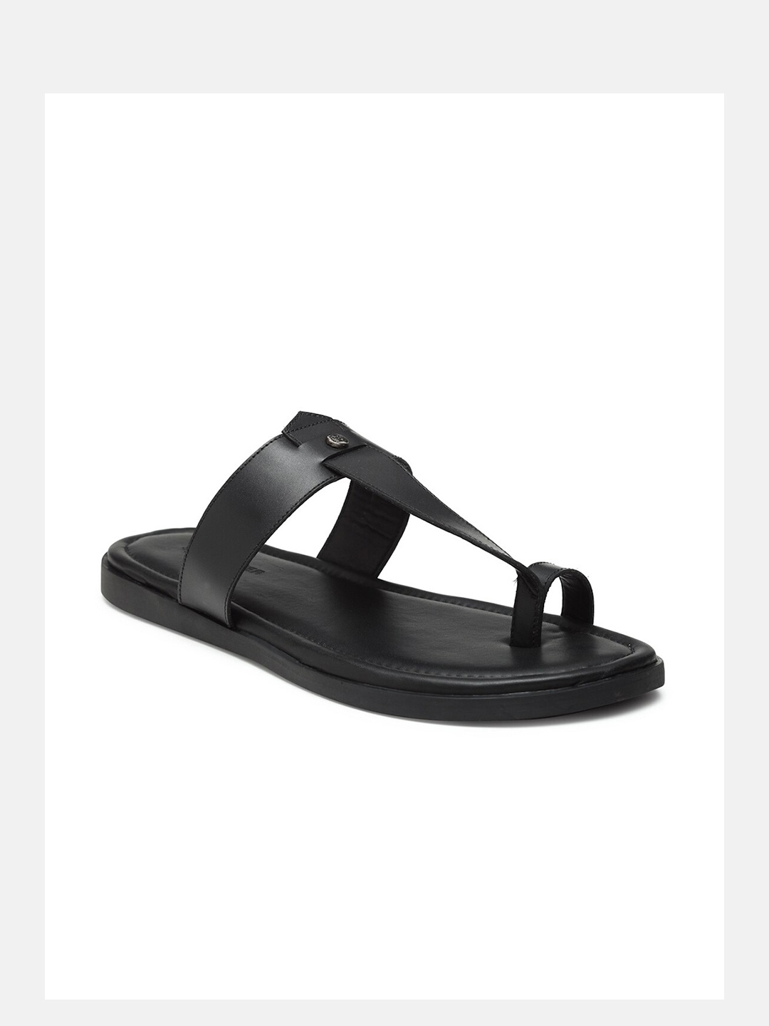 

BEAVER Men Open Toe Leather Comfort Sandals, Black