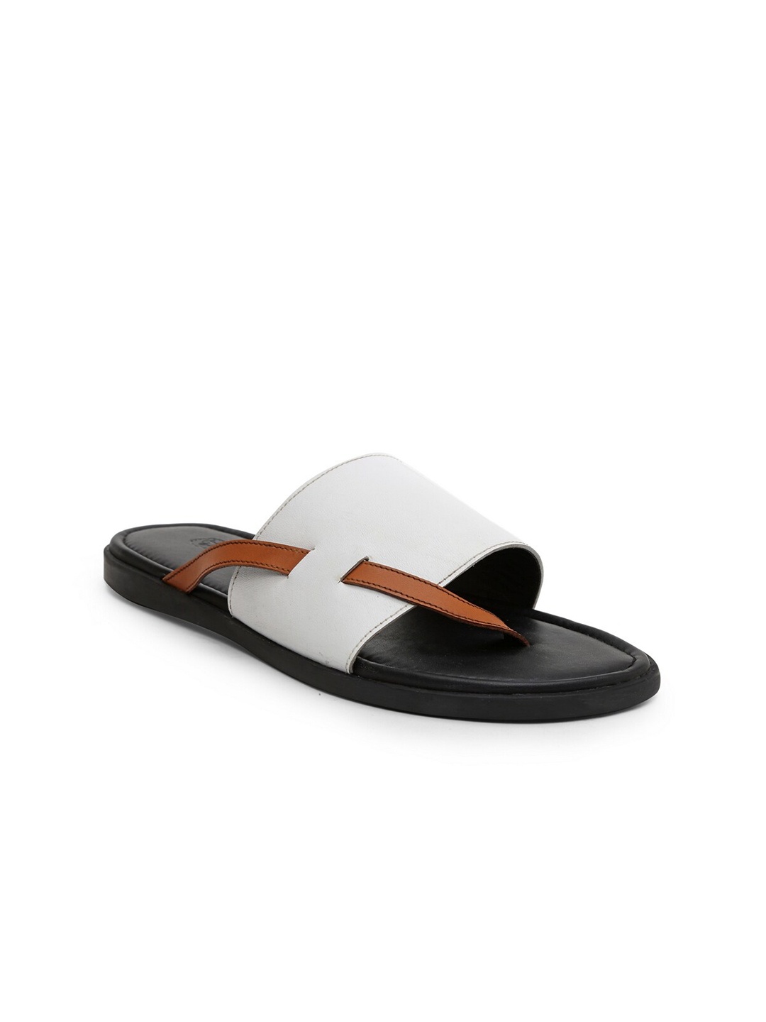 

BEAVER Men Open Toe Leather Comfort Sandals, White
