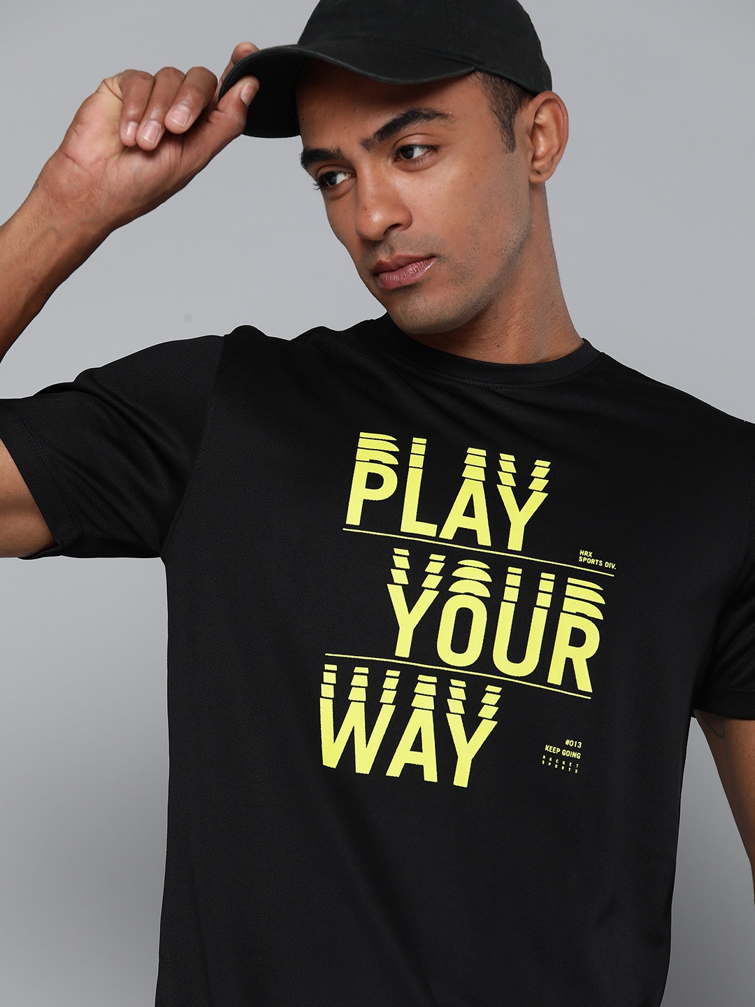 

HRX by Hrithik Roshan Typography Printed Sports T-shirt, Black