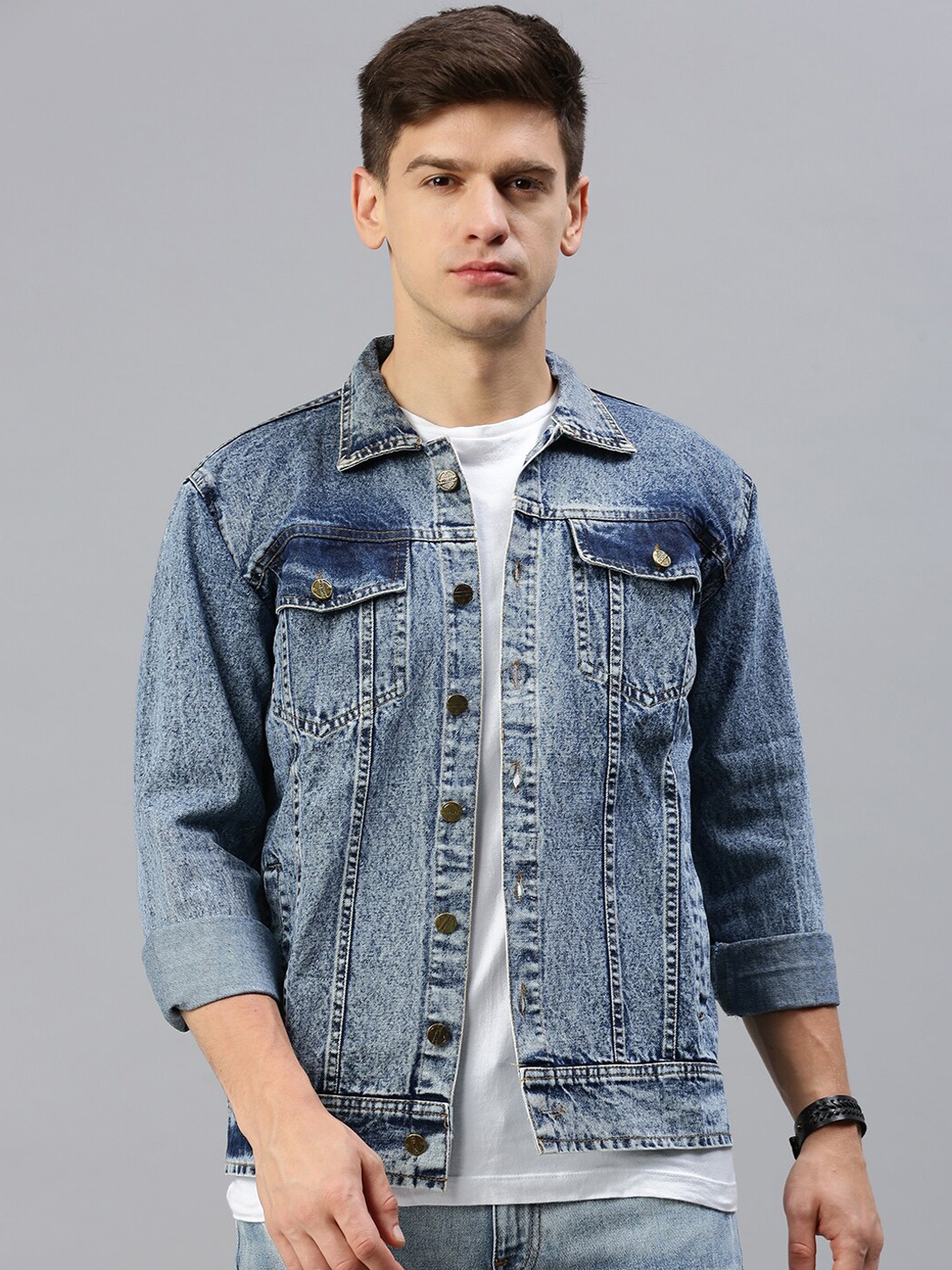 

VOXATI Washed Denim Jacket, Blue