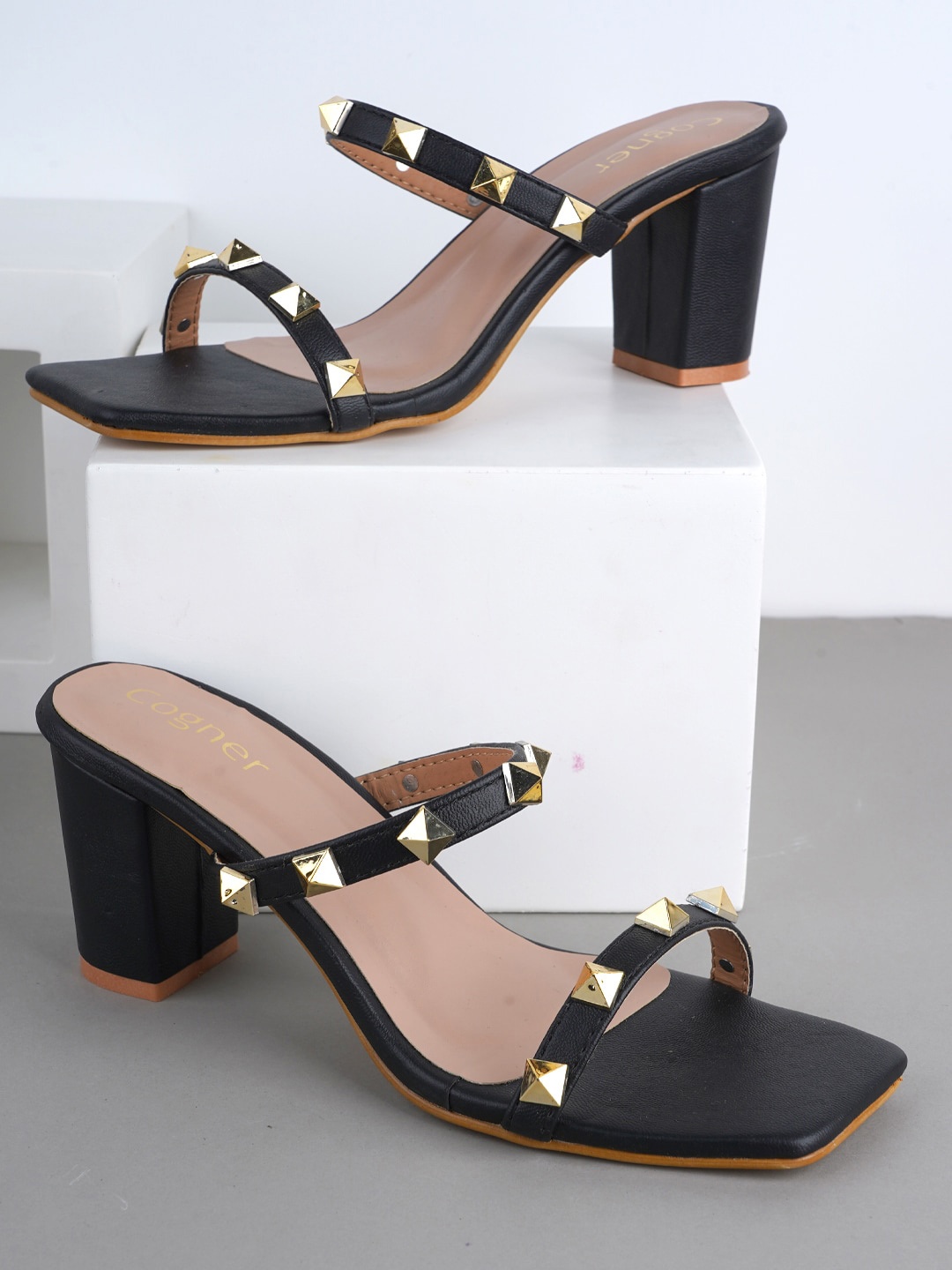 

Cogner Embellished Block Heels, Black
