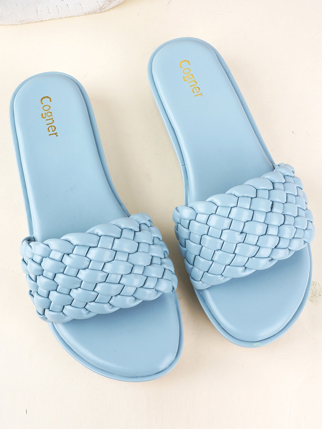 

Cogner Braided Flatform Heels, Blue