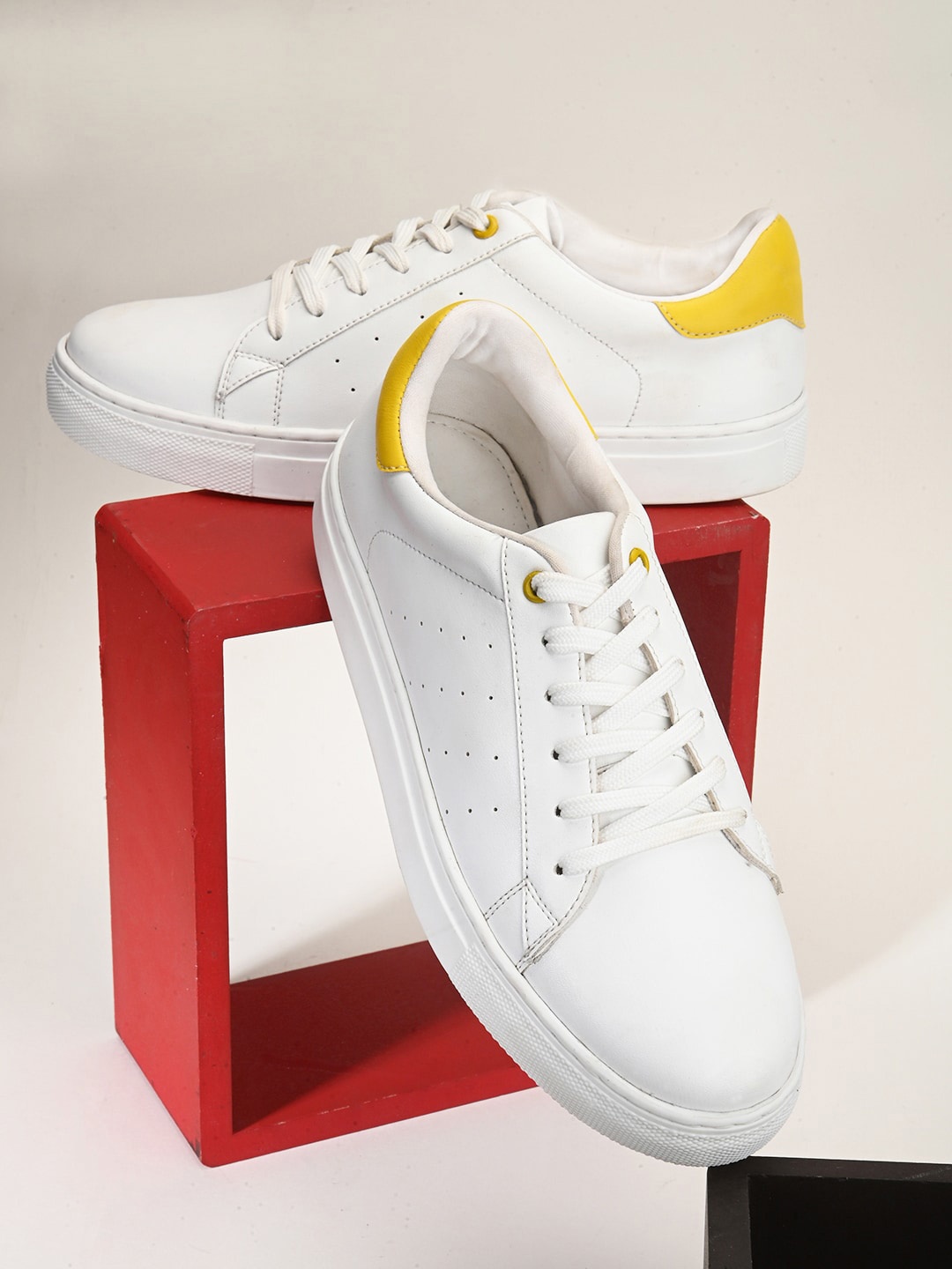 

Roadster Women Perforations Lightweight Comfort Insole Basics Sneakers, Yellow