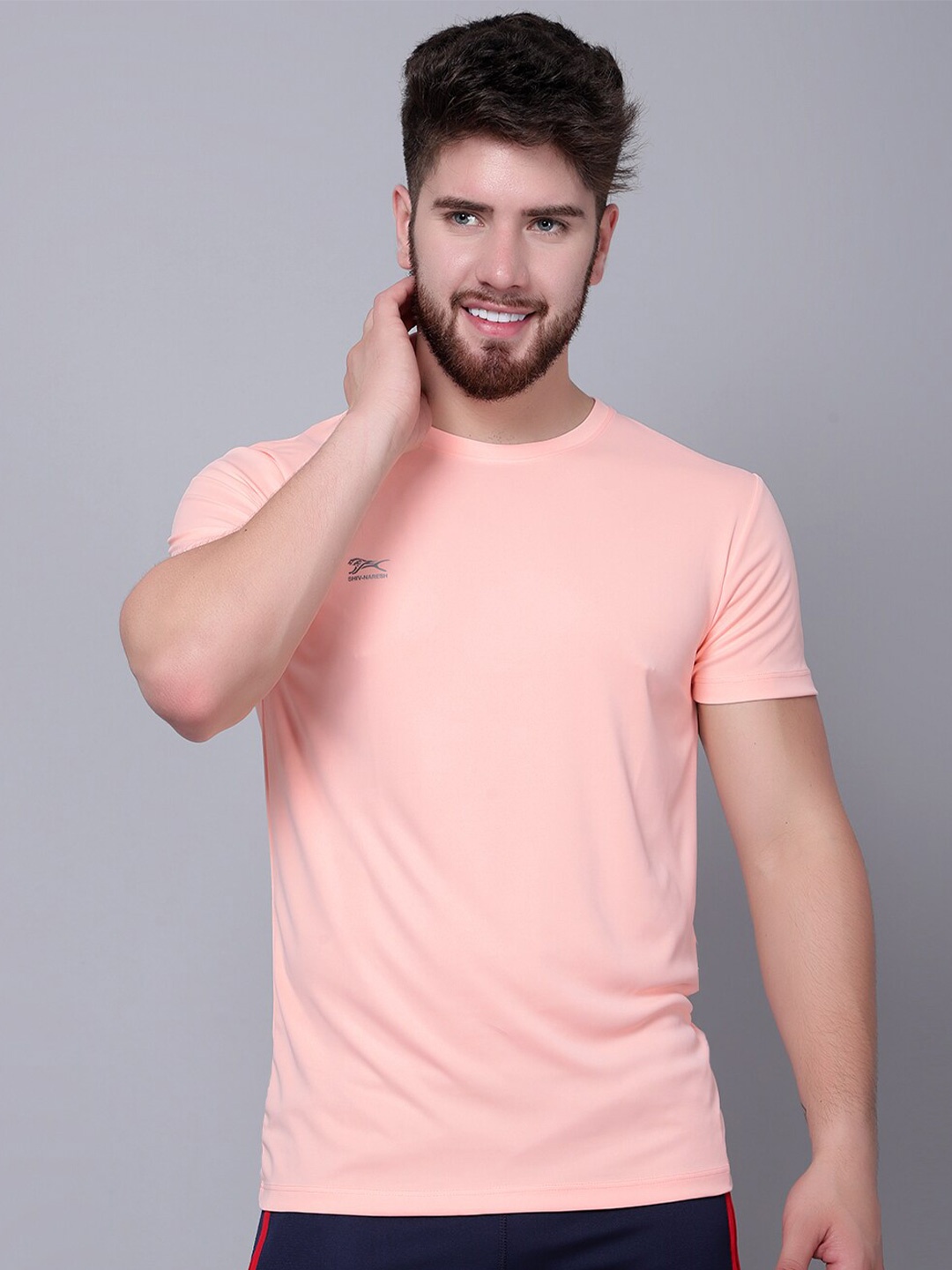 

Shiv Naresh Round Neck 3D Fit T-shirt, Peach