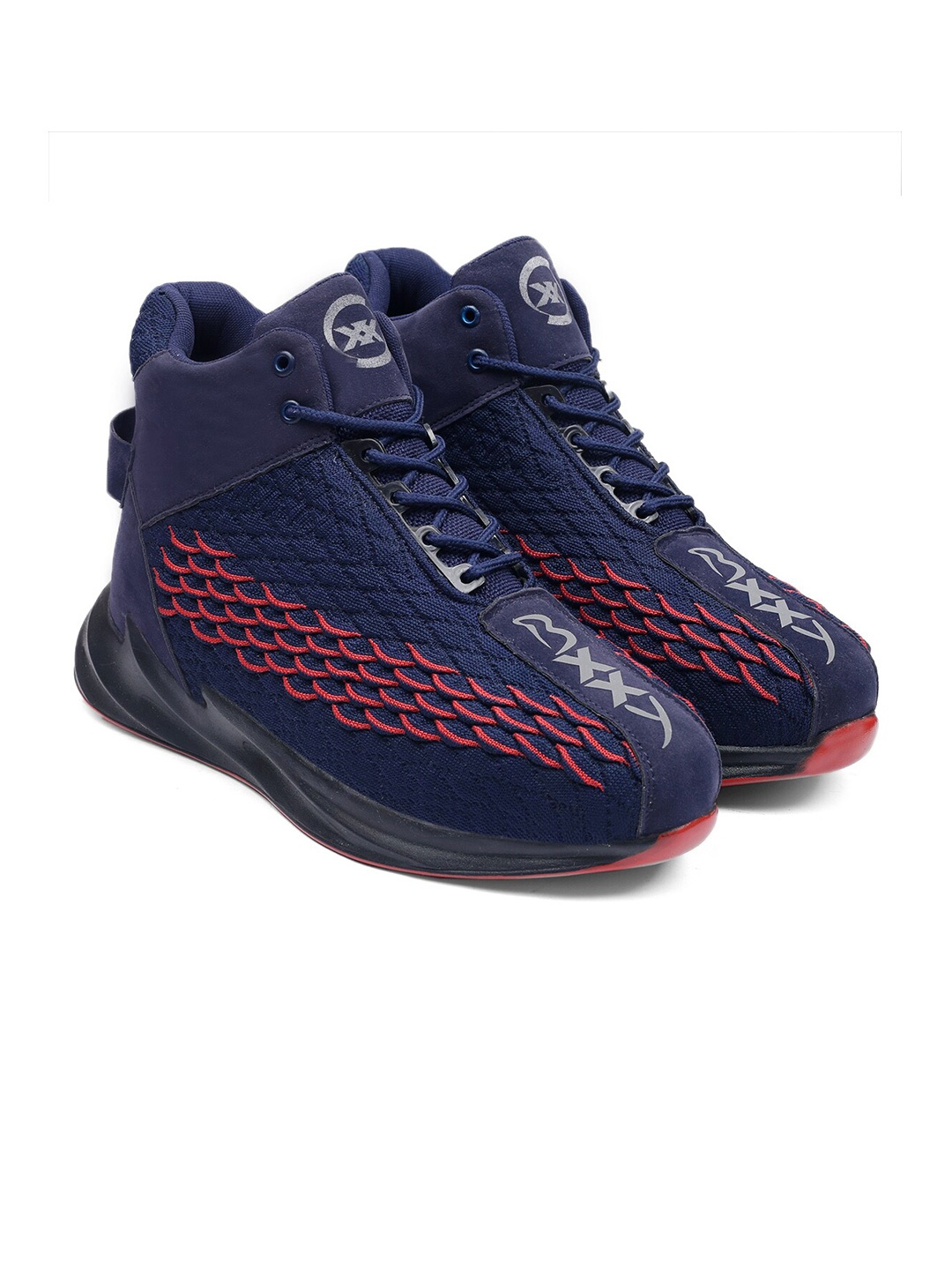 

Bxxy Men Lace-Ups Non-Marking Air Max Height Increasing Running Sports Shoes, Navy blue