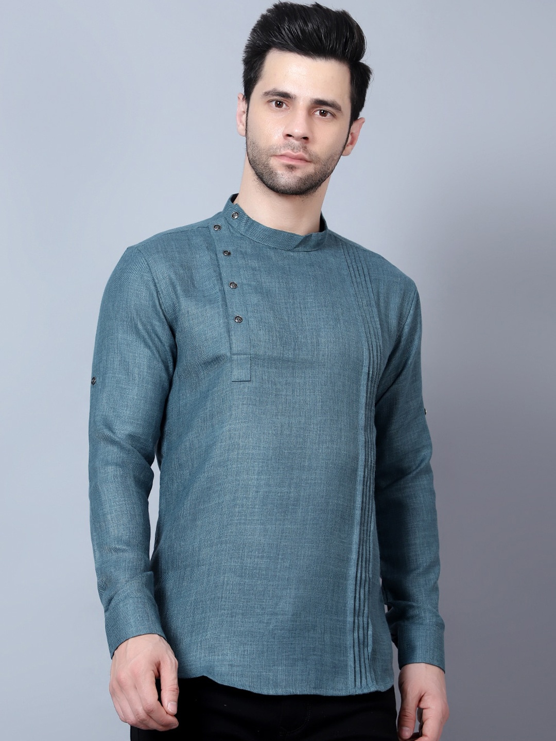 

HERE&NOW Men Turquoise Blue Kurta