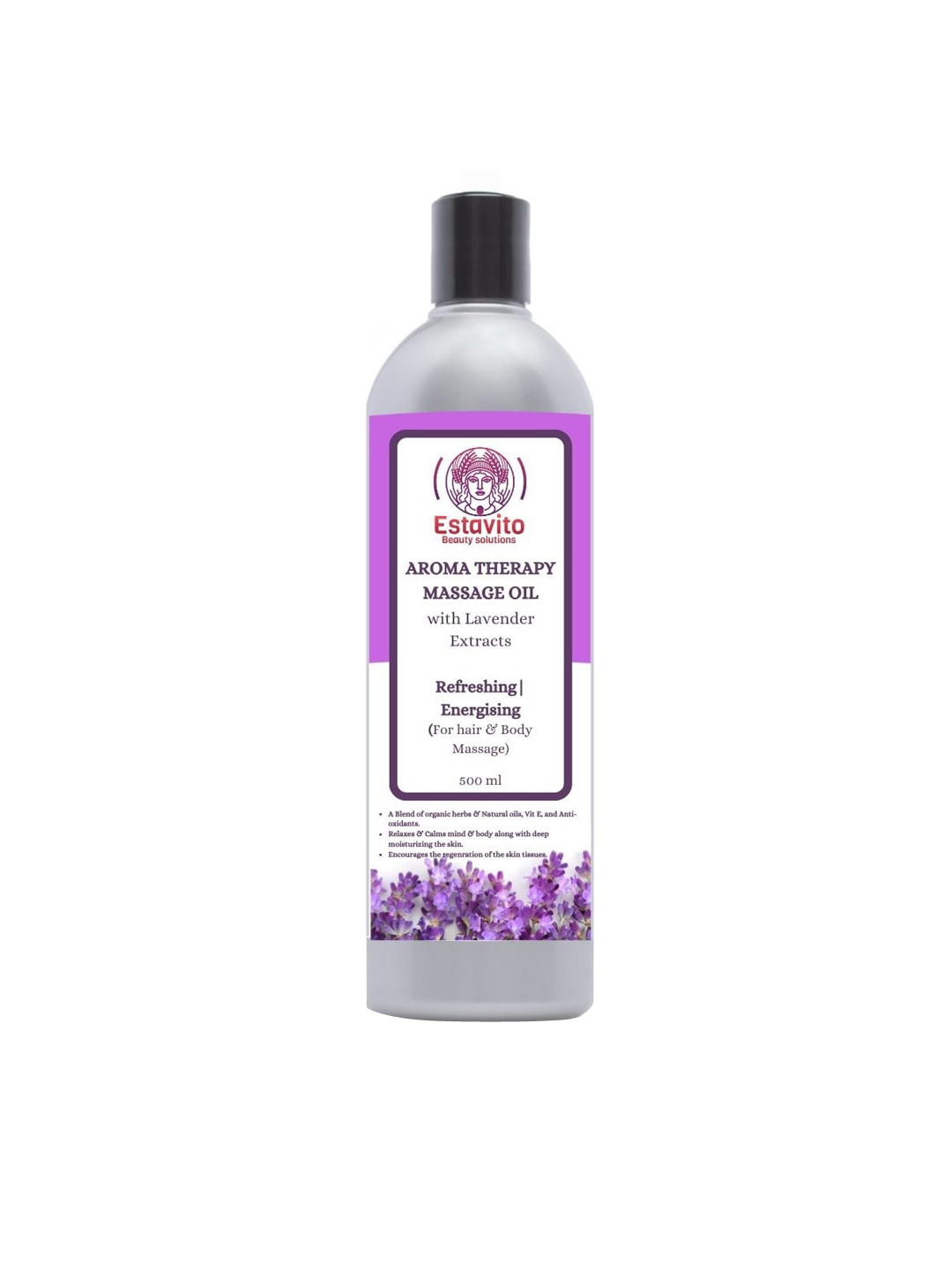 

Estavito Aroma Therapy Lavender Massage Oil for Hair & Body - 500 ml, Purple
