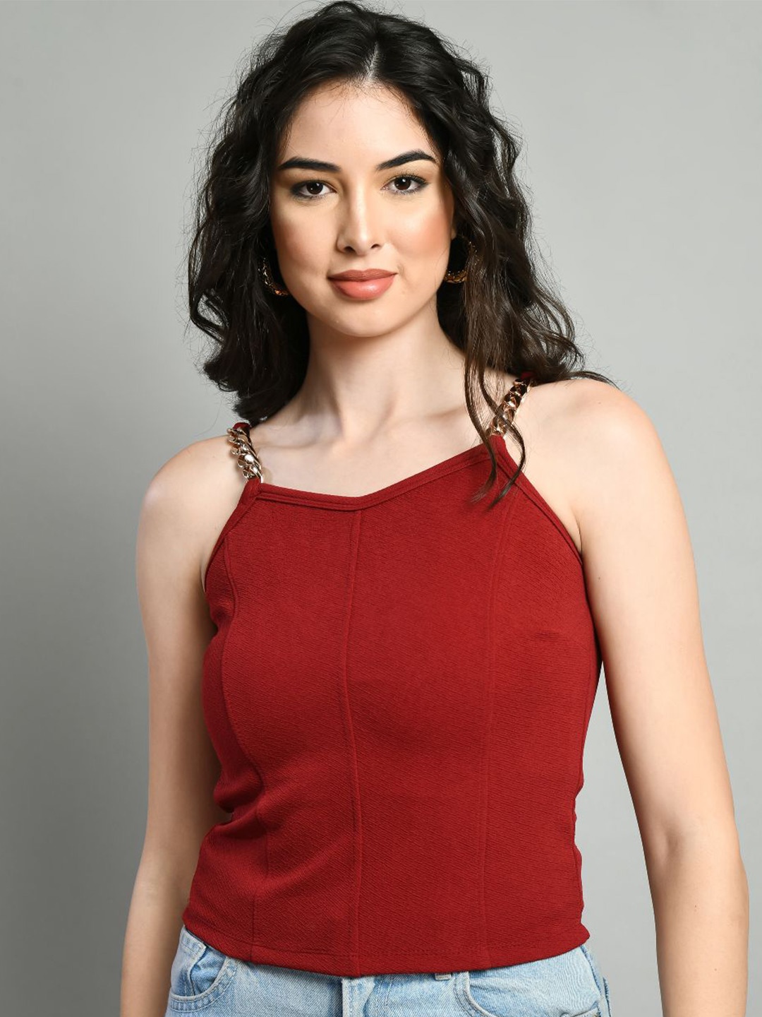 

IUGA Sleeveless Regular Fit Casual Top, Maroon