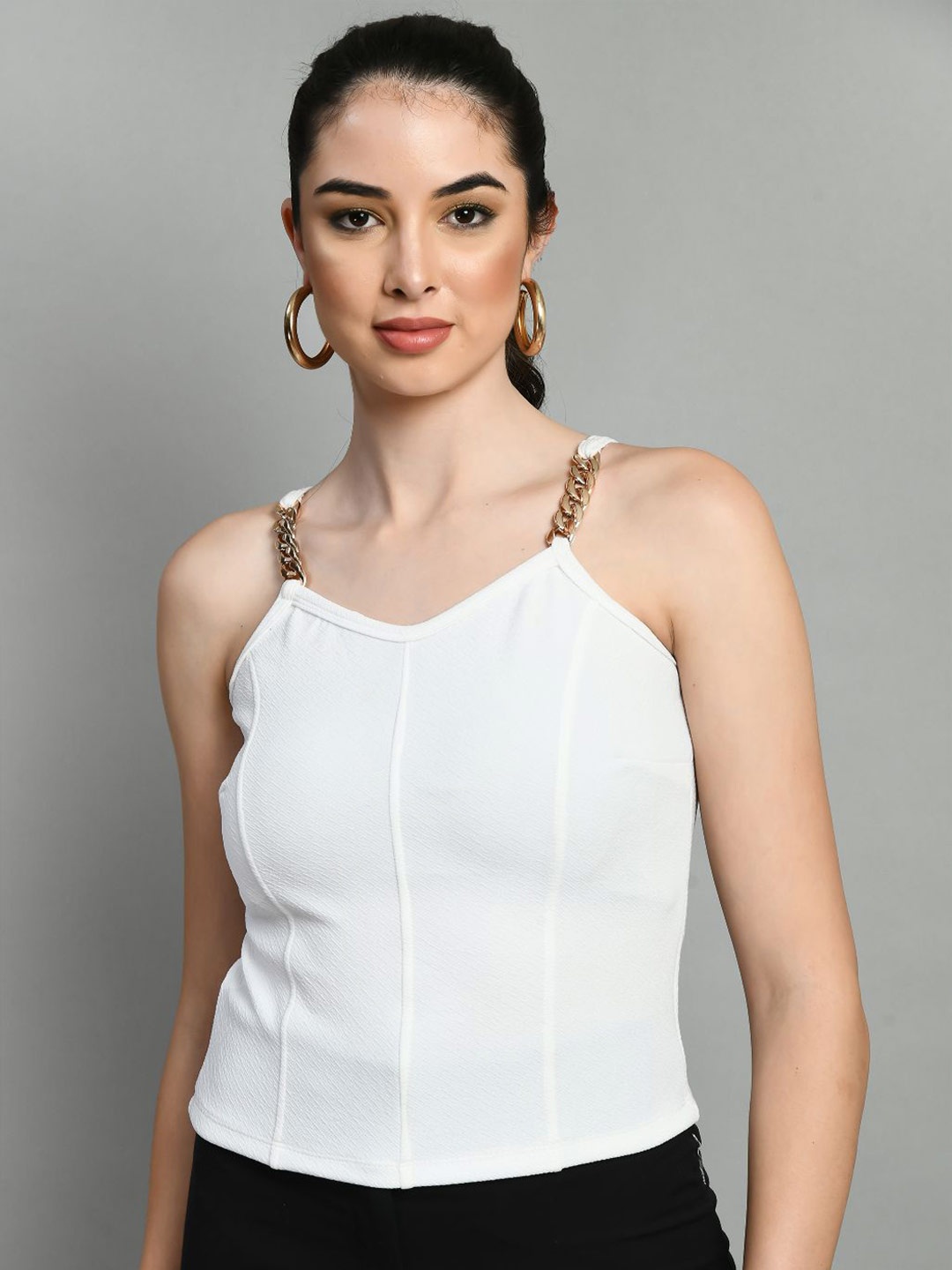 

IUGA Sleeveless Regular Fit Casual Top, White