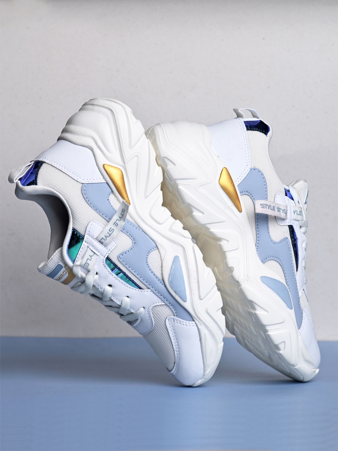 

ABROS Women Lace-Up Air Mesh Running Sports Shoes, Off white
