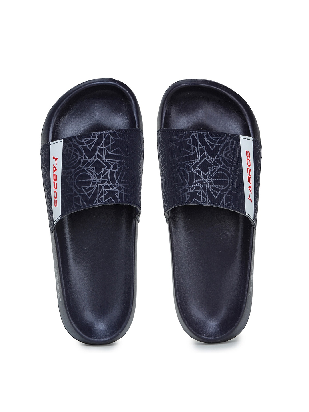 

ABROS Men Printed Rubber Sliders, Navy blue