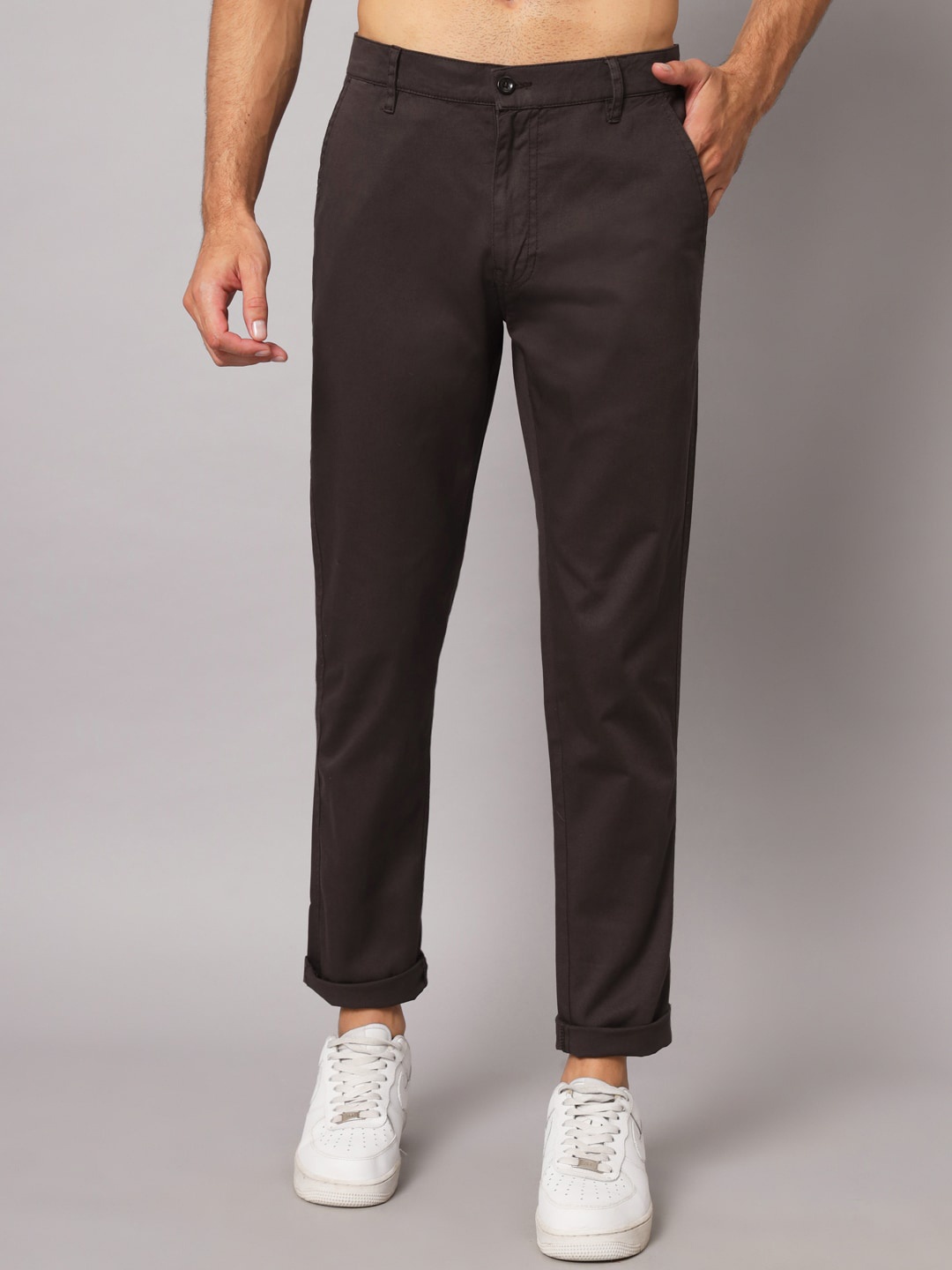 

PEPPYZONE Men Grey Slim Fit Trousers