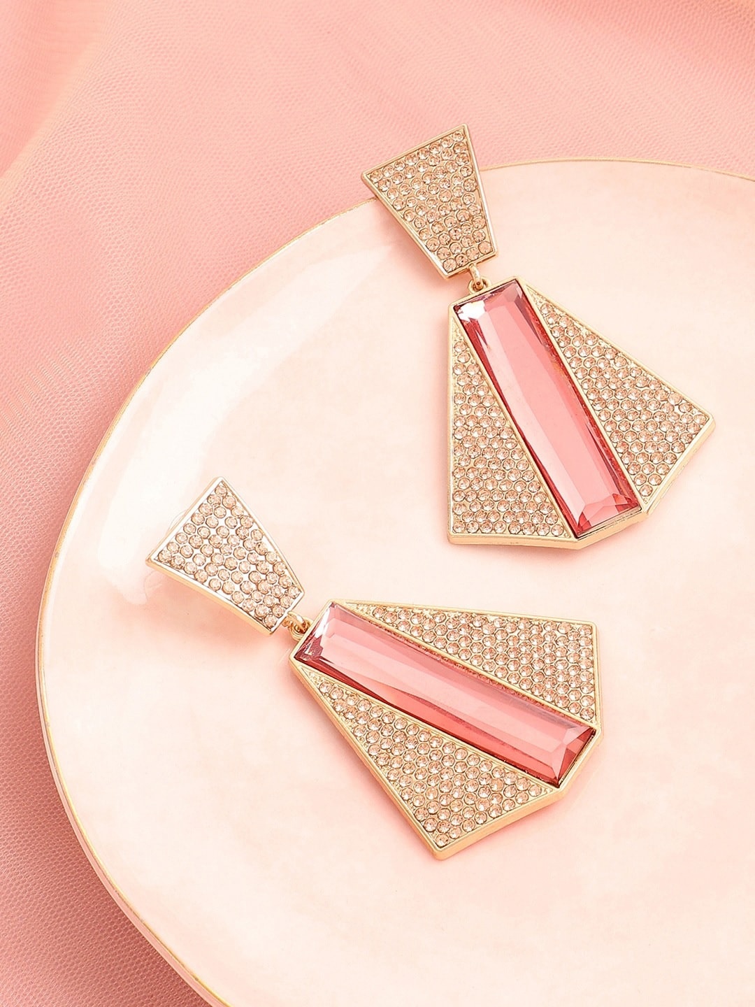

AVANT-GARDE PARIS Gold-Plated Geometric Drop Earrings, Rose gold