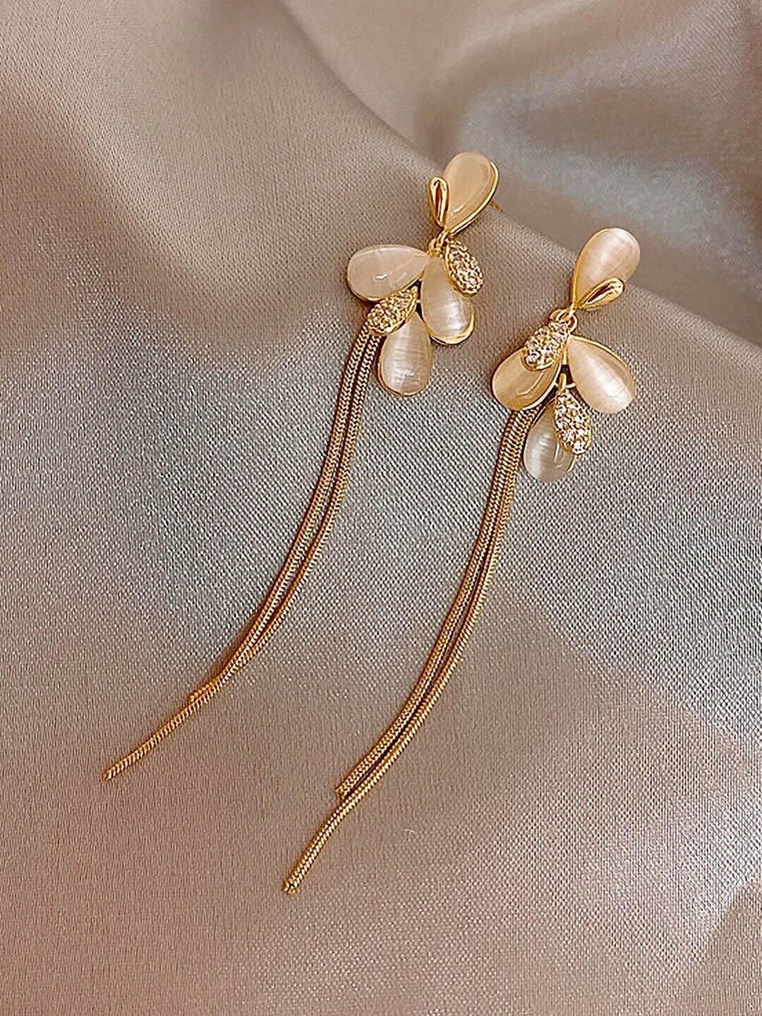 

AVANT-GARDE PARIS Gold-Plated Crystals Contemporary Drop Earrings