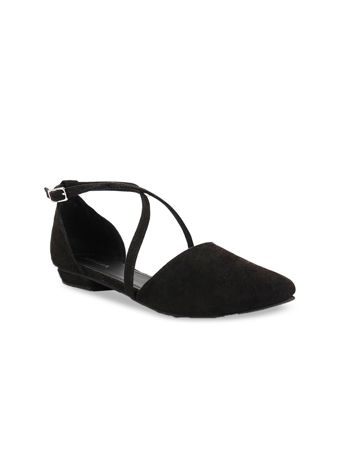 

Rocia Cross Strap Round Toe Mules, Black
