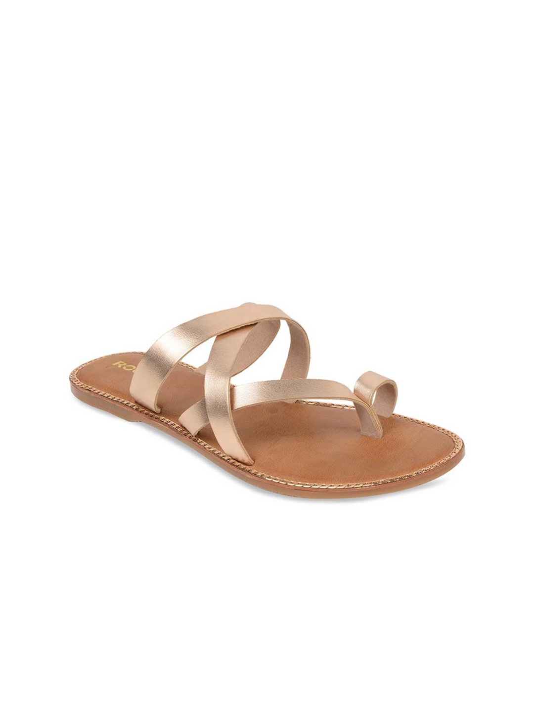 

Rocia Cross Strap One Toe Flats, Brown