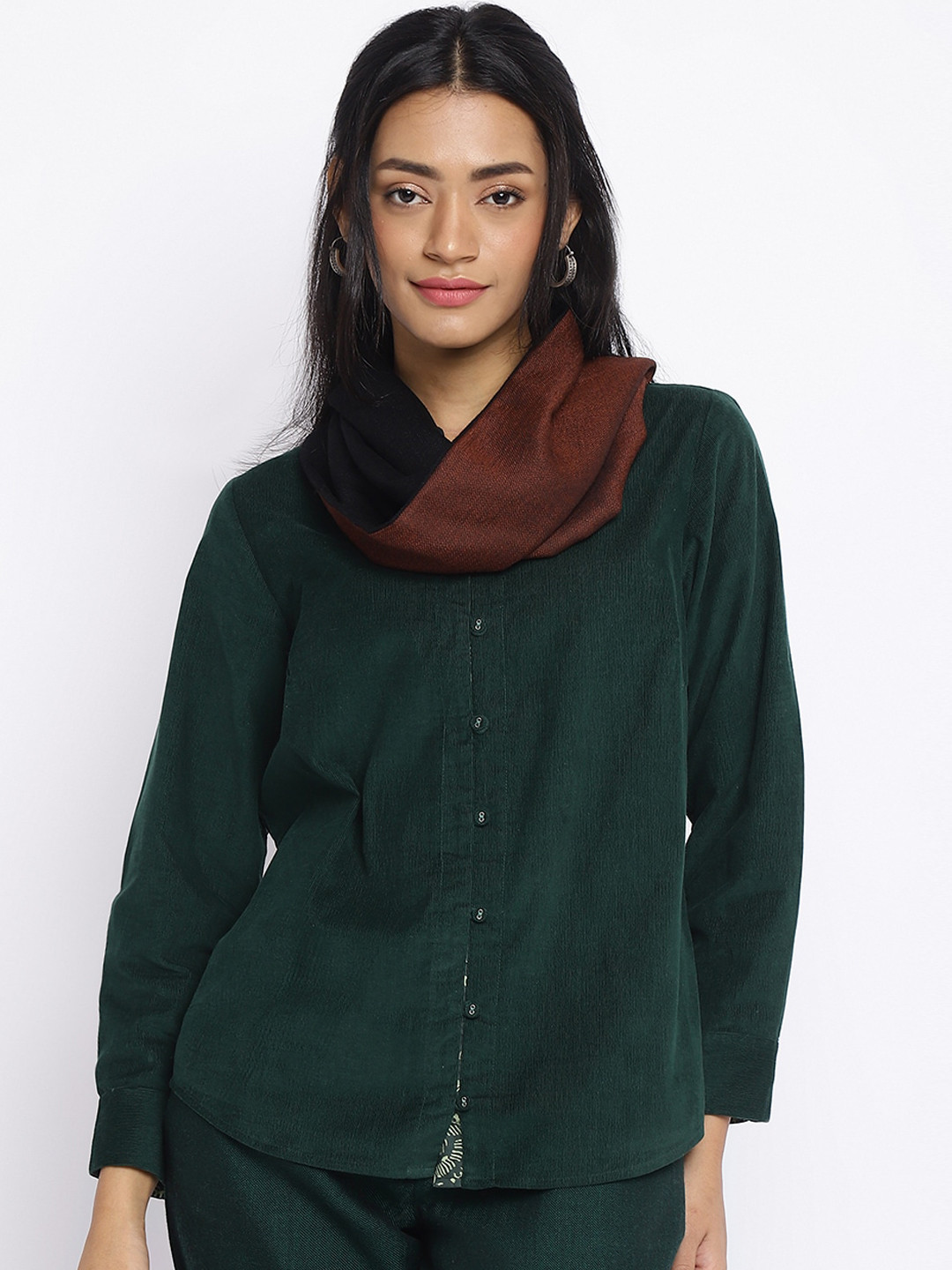 

Fabindia Women Woven Design Woolen Warmer, Black